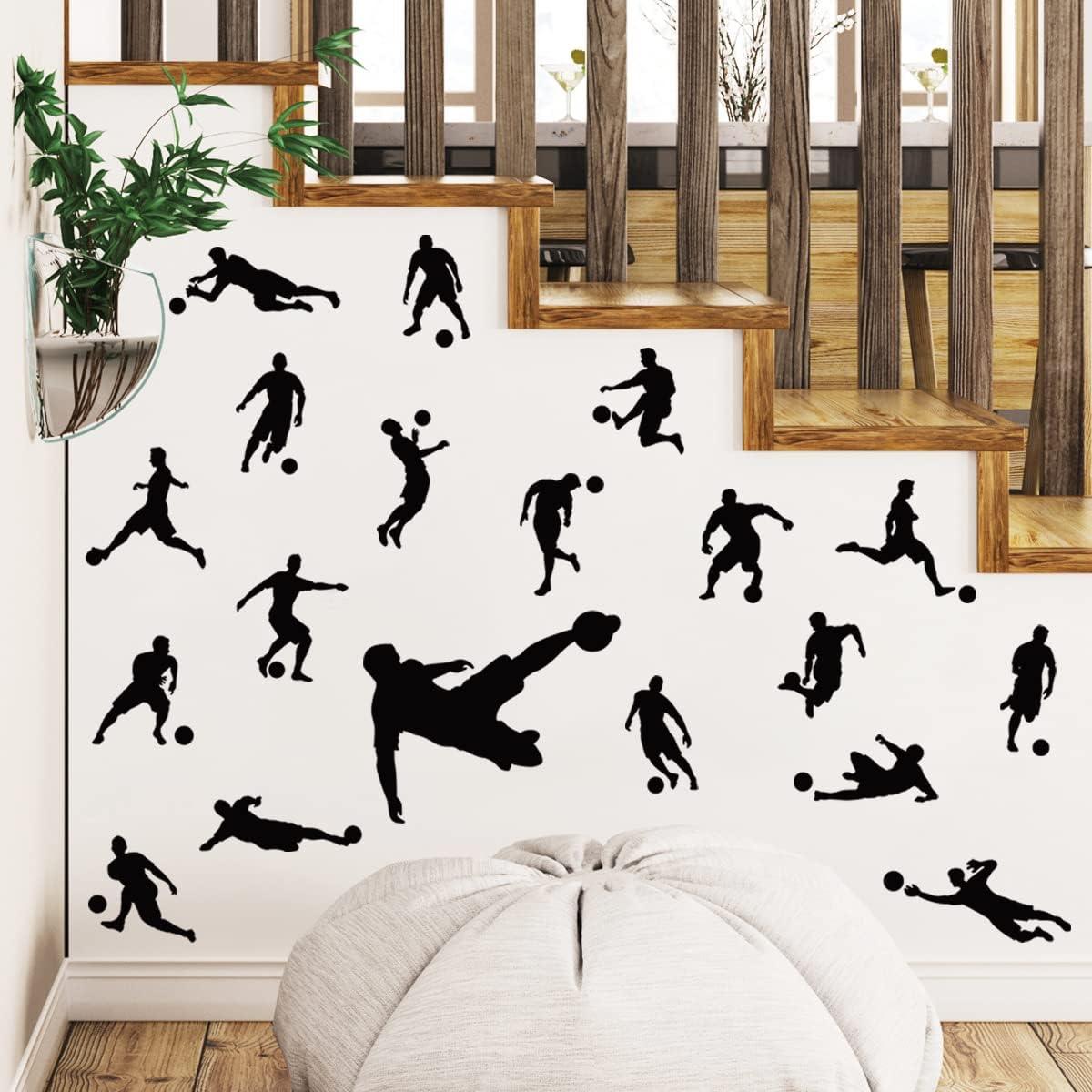 Calcomanías de Pared de Fútbol MEFOSS - Siluetas Deportivas 4 Piezas