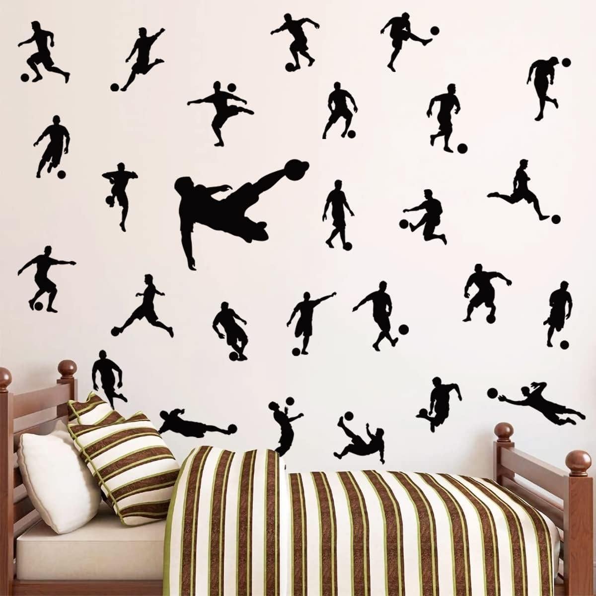 Calcomanías de Pared de Fútbol MEFOSS - Siluetas Deportivas 4 Piezas