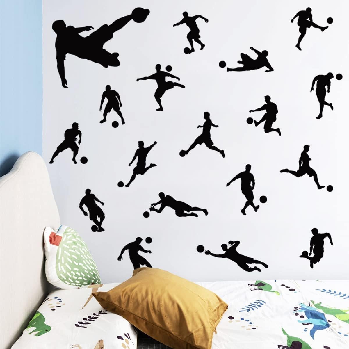 Calcomanías de Pared de Fútbol MEFOSS - Siluetas Deportivas 4 Piezas