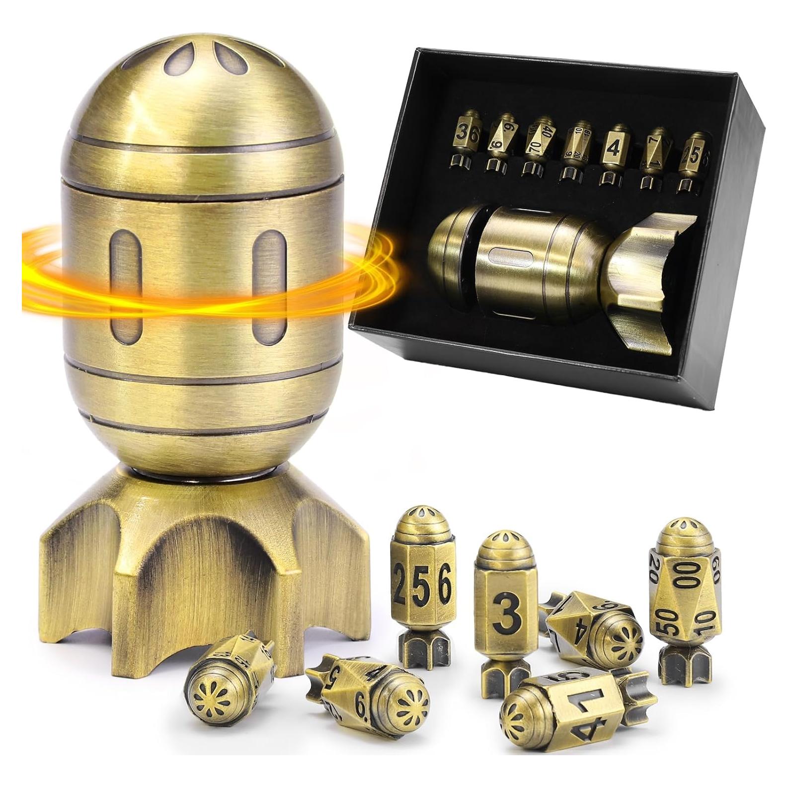 Conjunto de Dados Metálicos ZHOORQI DND 7 Piezas Bronce