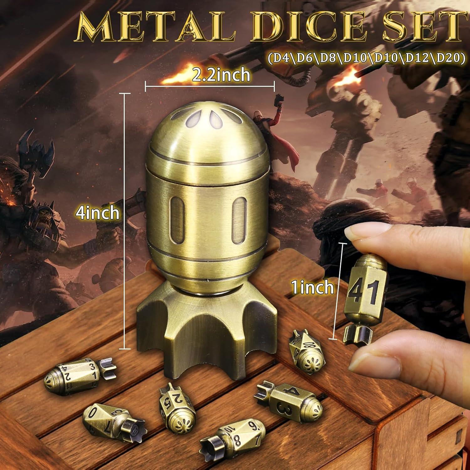 Conjunto de Dados Metálicos ZHOORQI DND 7 Piezas Bronce