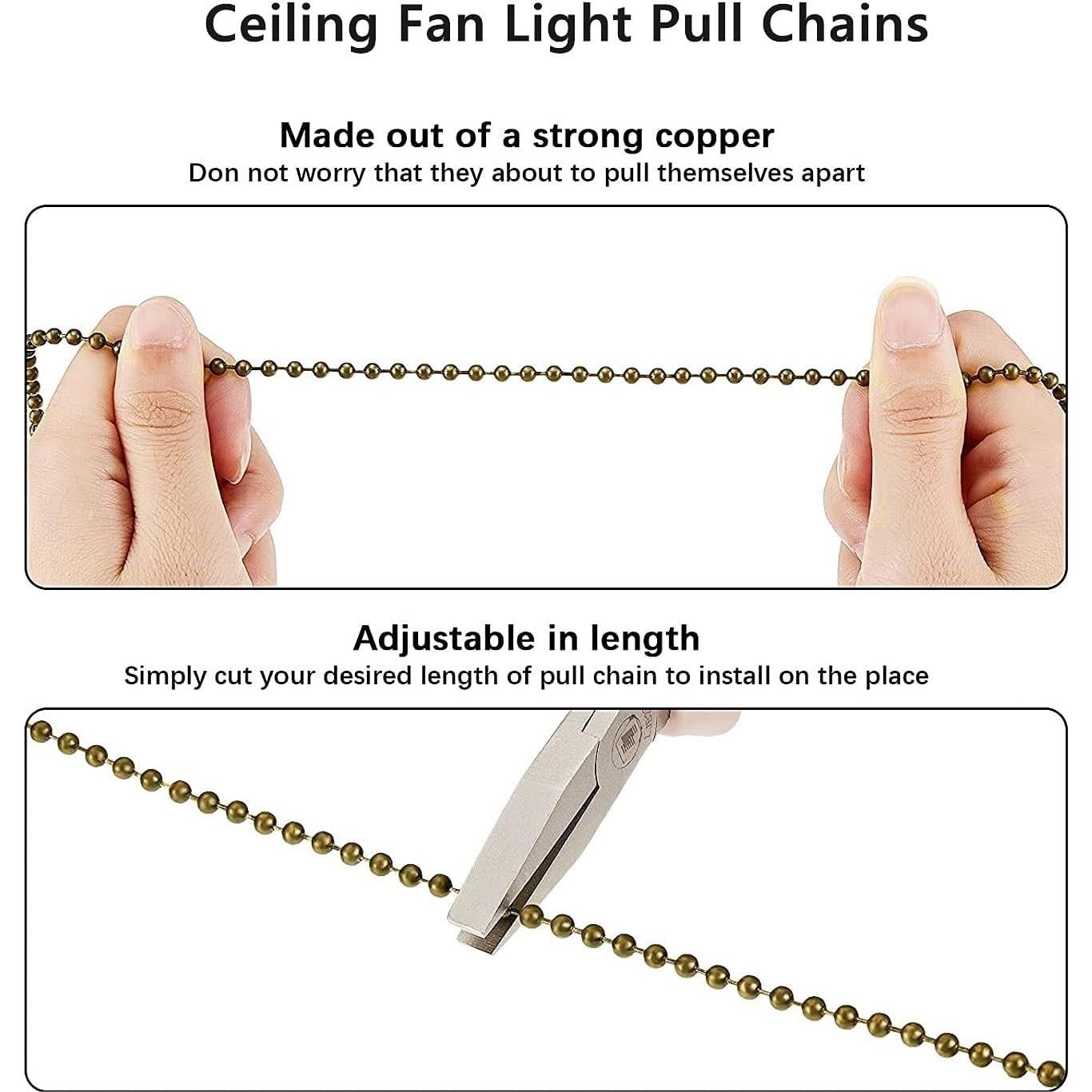 Juego de Cadenas de Tirar para Ventilador de Techo ZE-268S6 - 4 Piezas