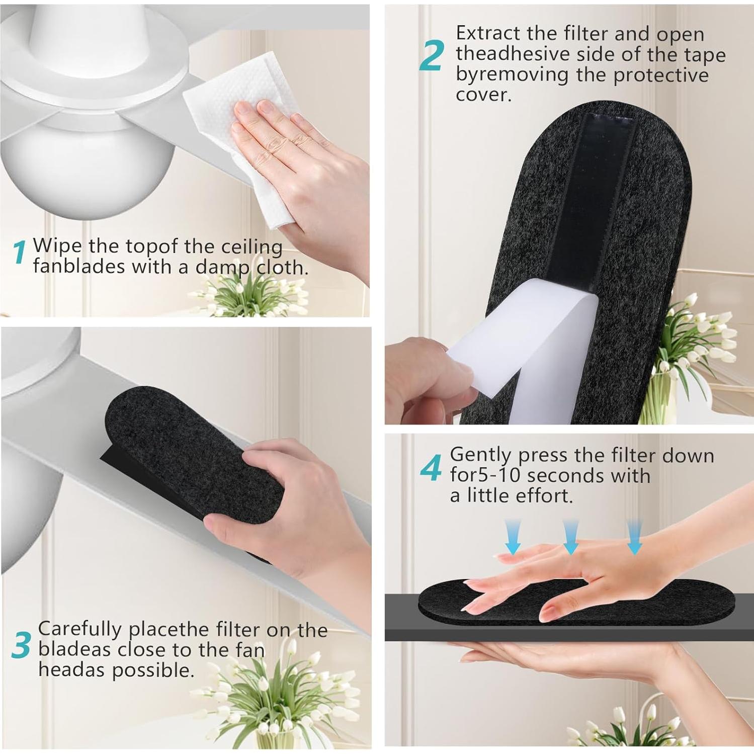 15 Filtros de Ventilador de Techo AesoKone con Carbón Activado