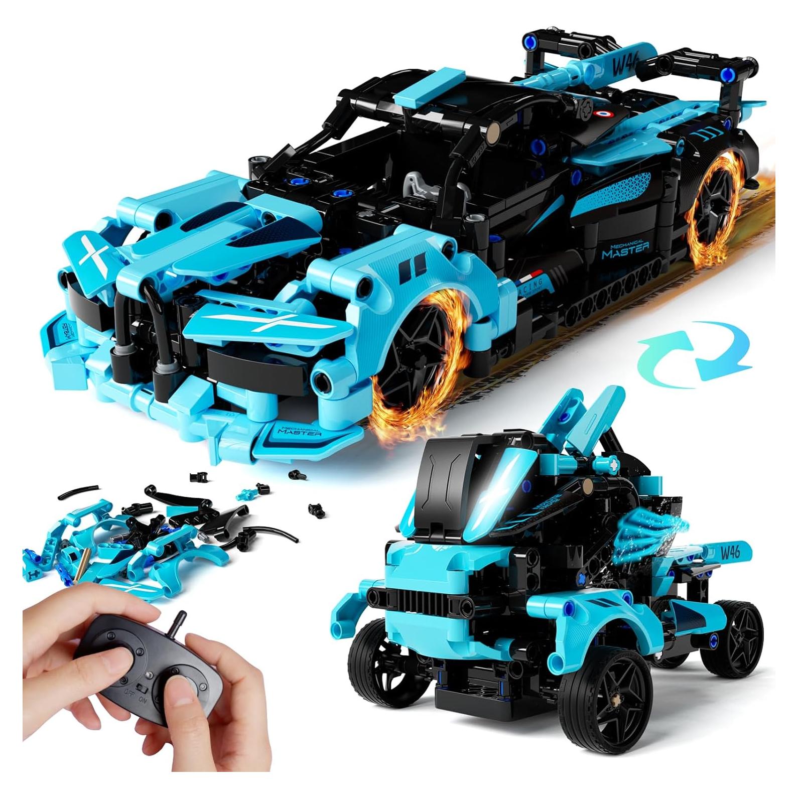 Kit de Construcción Coche RC 28°C 466 Pcs Azul y Negro