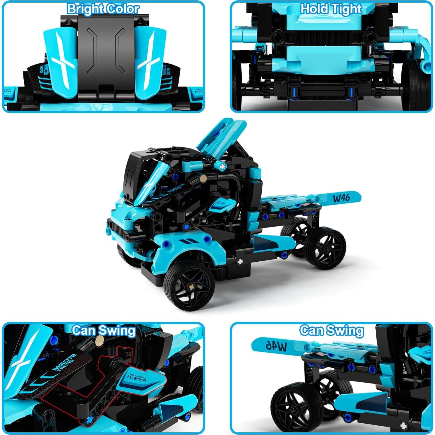 Kit de Construcción Coche RC 28°C 466 Pcs Azul y Negro