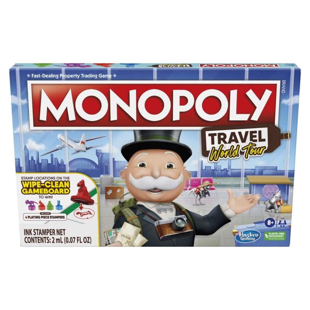 Monopoly Viaje Tour Mundial Hasbro - Juego de Mesa Familiar 8+