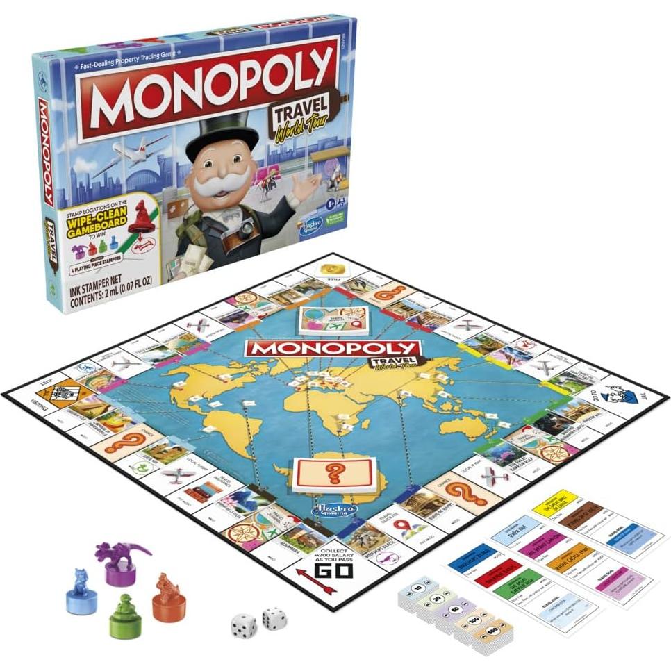 Monopoly Viaje Tour Mundial Hasbro - Juego de Mesa Familiar 8+