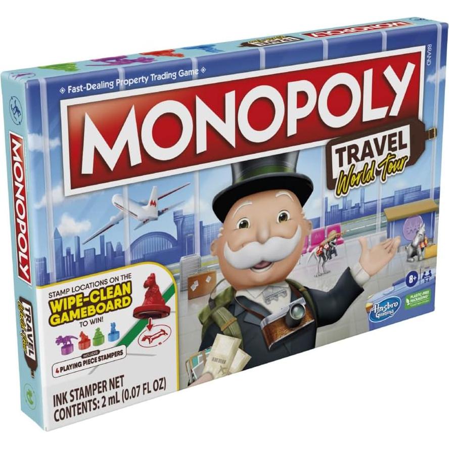 Monopoly Viaje Tour Mundial Hasbro - Juego de Mesa Familiar 8+