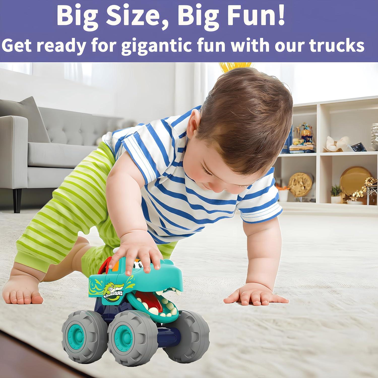 Coches de Juguete MOONTOY 3 Camiones Monstruo para Niños 1-3 Años