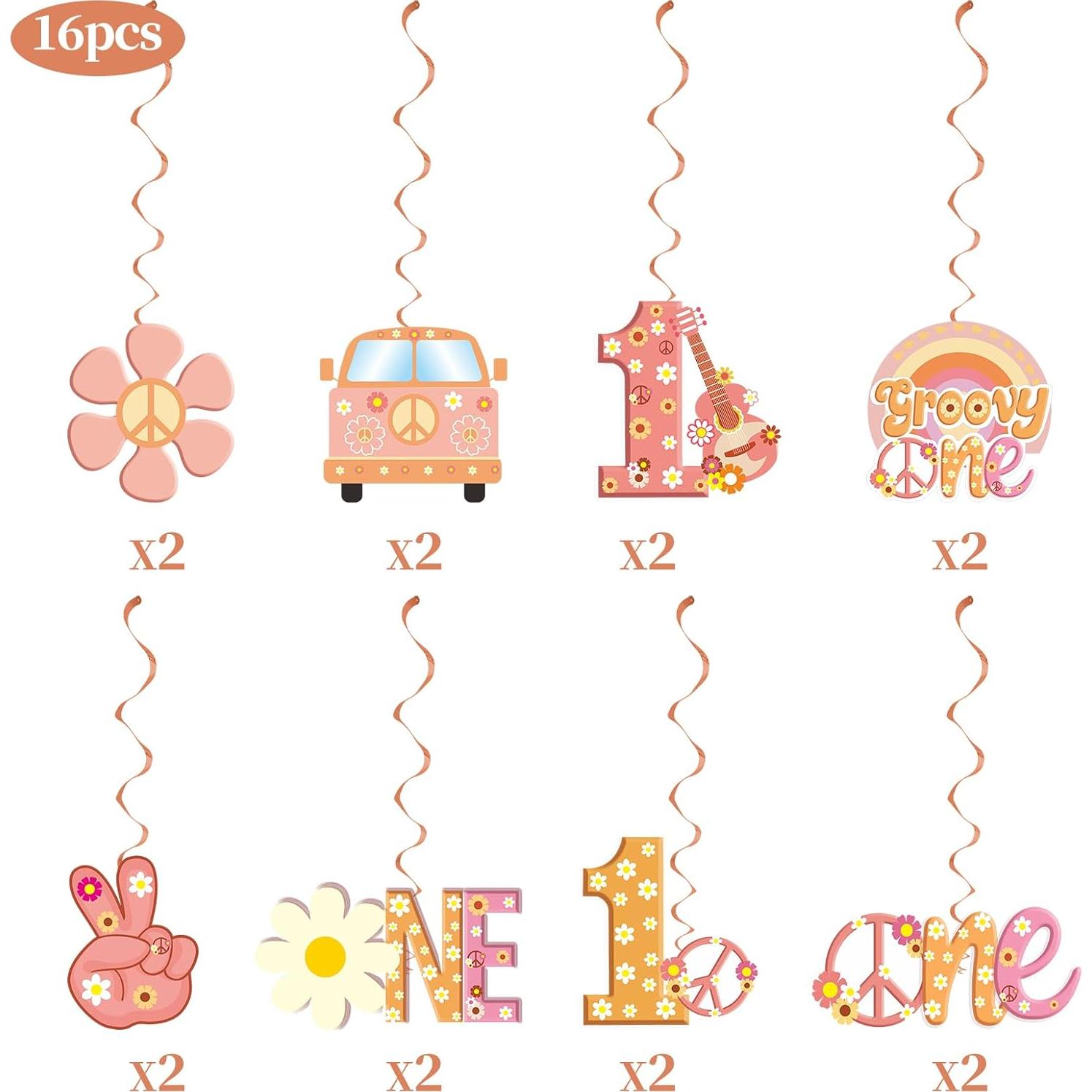 Decoraciones Colgantes Parfundg Boho Groovy 1er Cumpleaños