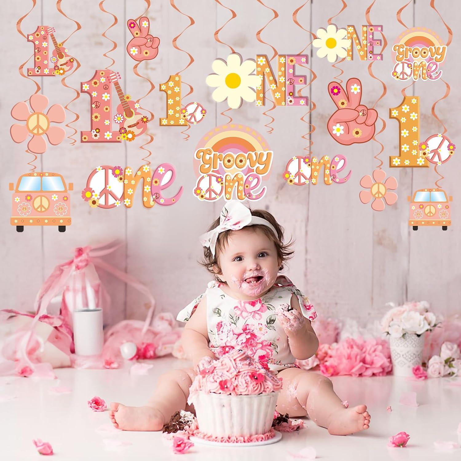 Decoraciones Colgantes Parfundg Boho Groovy 1er Cumpleaños