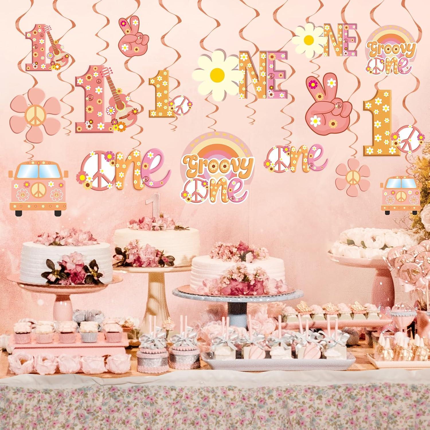 Decoraciones Colgantes Parfundg Boho Groovy 1er Cumpleaños