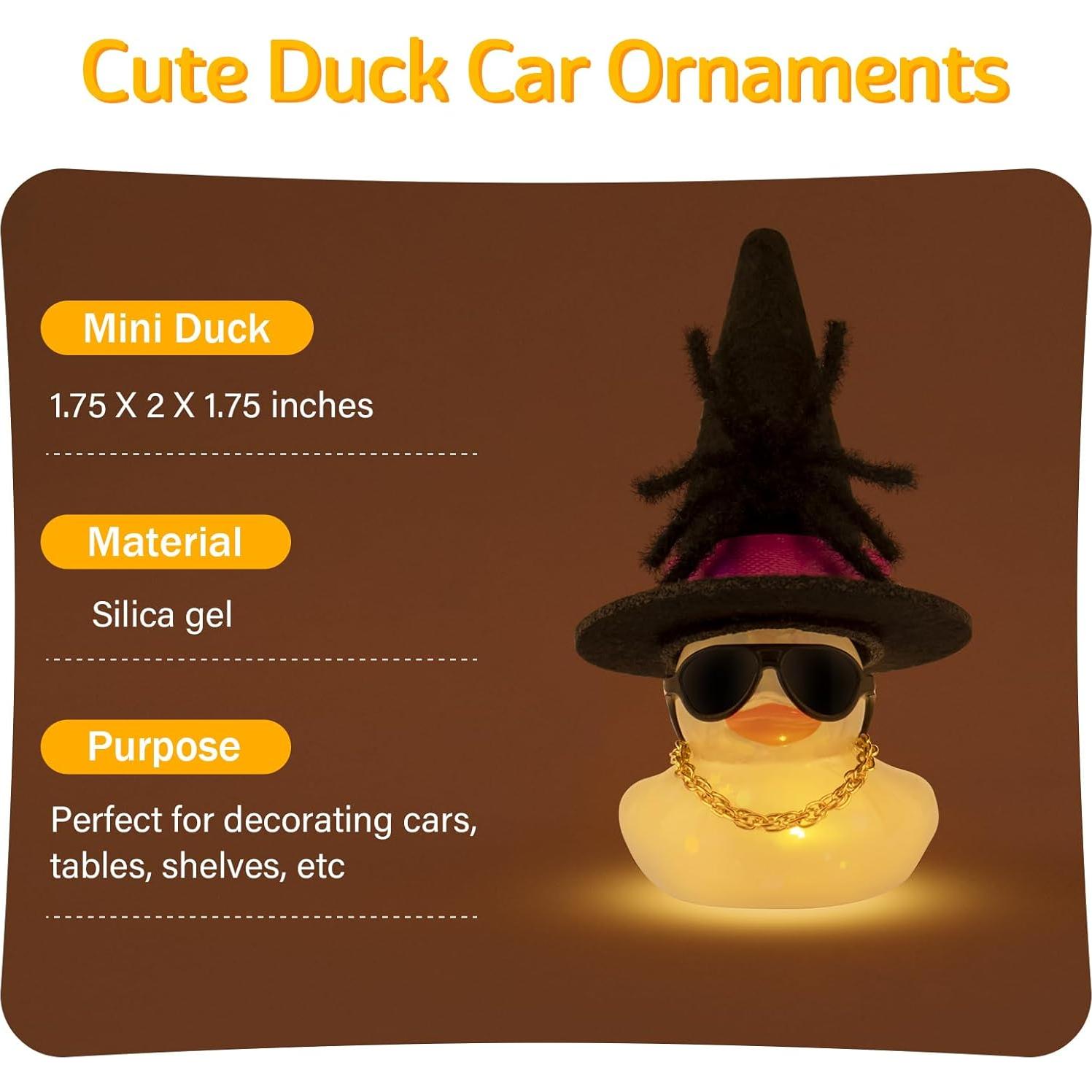 Pato de Goma Halloween Wonuu con Luz Amarilla y Accesorios