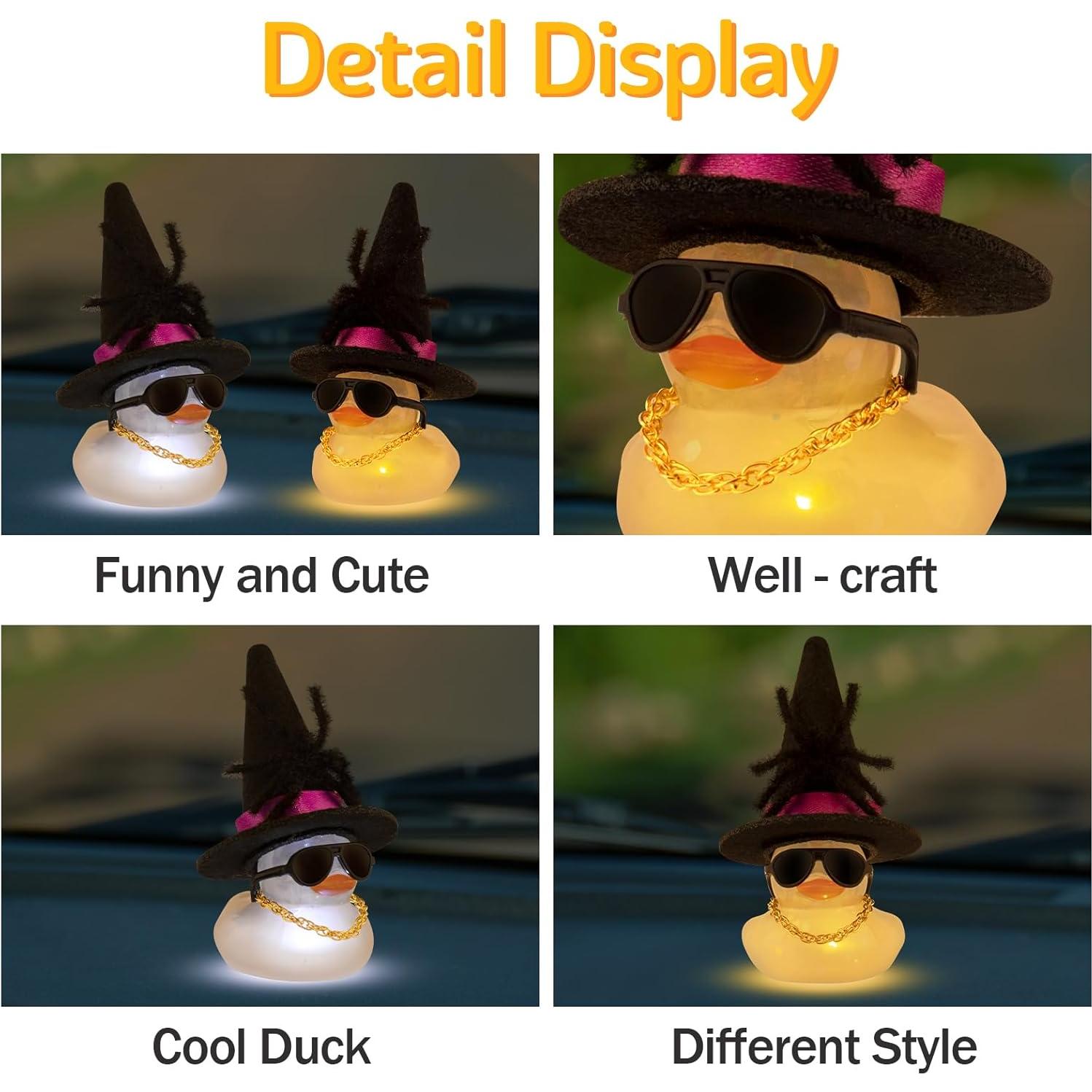 Pato de Goma Halloween Wonuu con Luz Amarilla y Accesorios