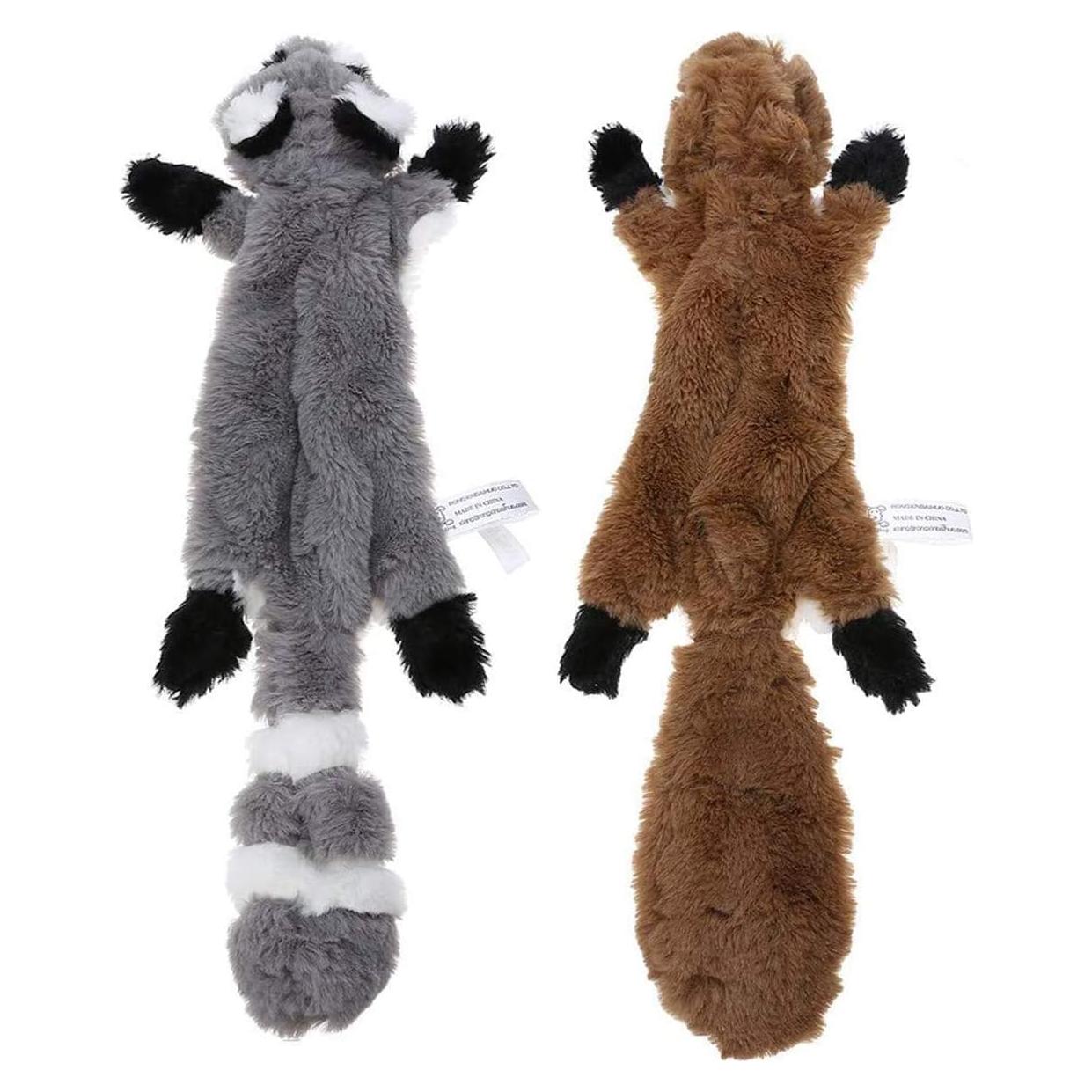 Set de Juguetes para Perros Sin Relleno PDTO - Mapache y Ardilla 40 cm