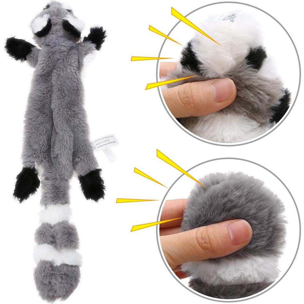 Set de Juguetes para Perros Sin Relleno PDTO - Mapache y Ardilla 40 cm