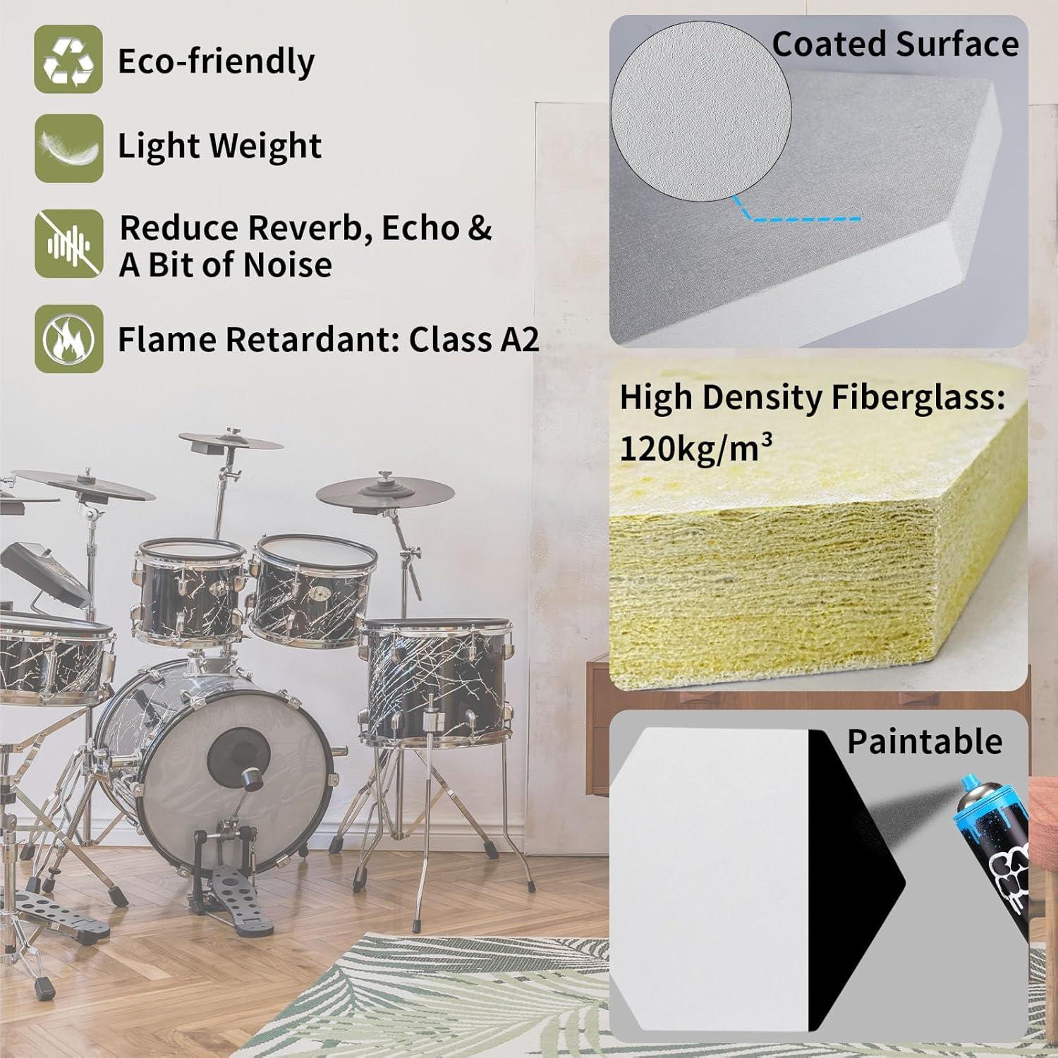 Paneles Acústicos de Techo TroyStudio - 4 Pcs 36.1x31.5 cm