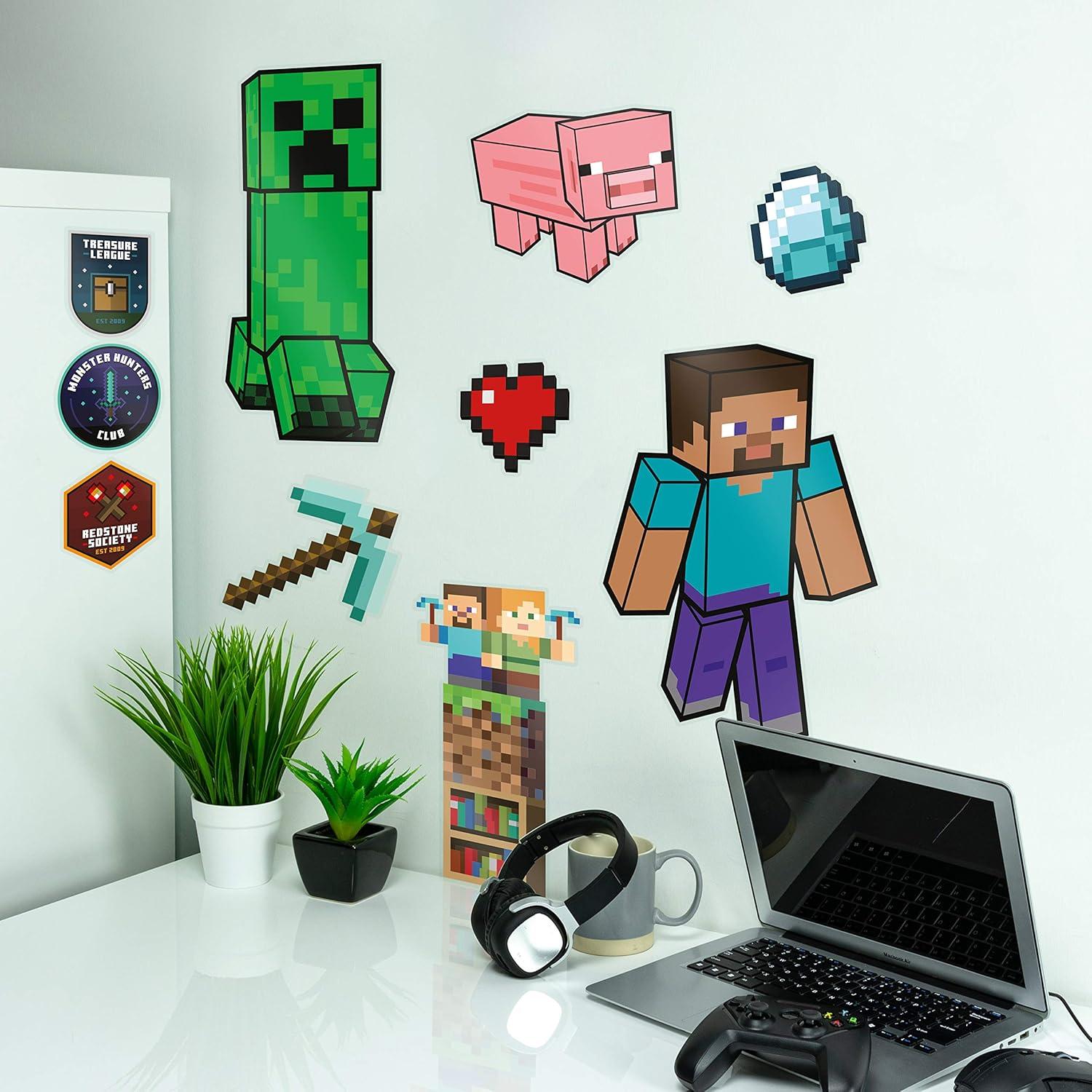 Calcomanías Reutilizables Paladone Minecraft - 4 Hojas Decorativas