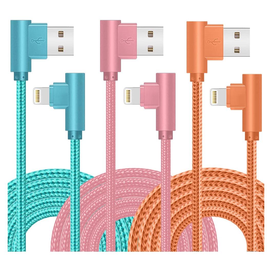 Cargador Lightning Exeric - Paquete de 3 Cables 1.83m Rápidos