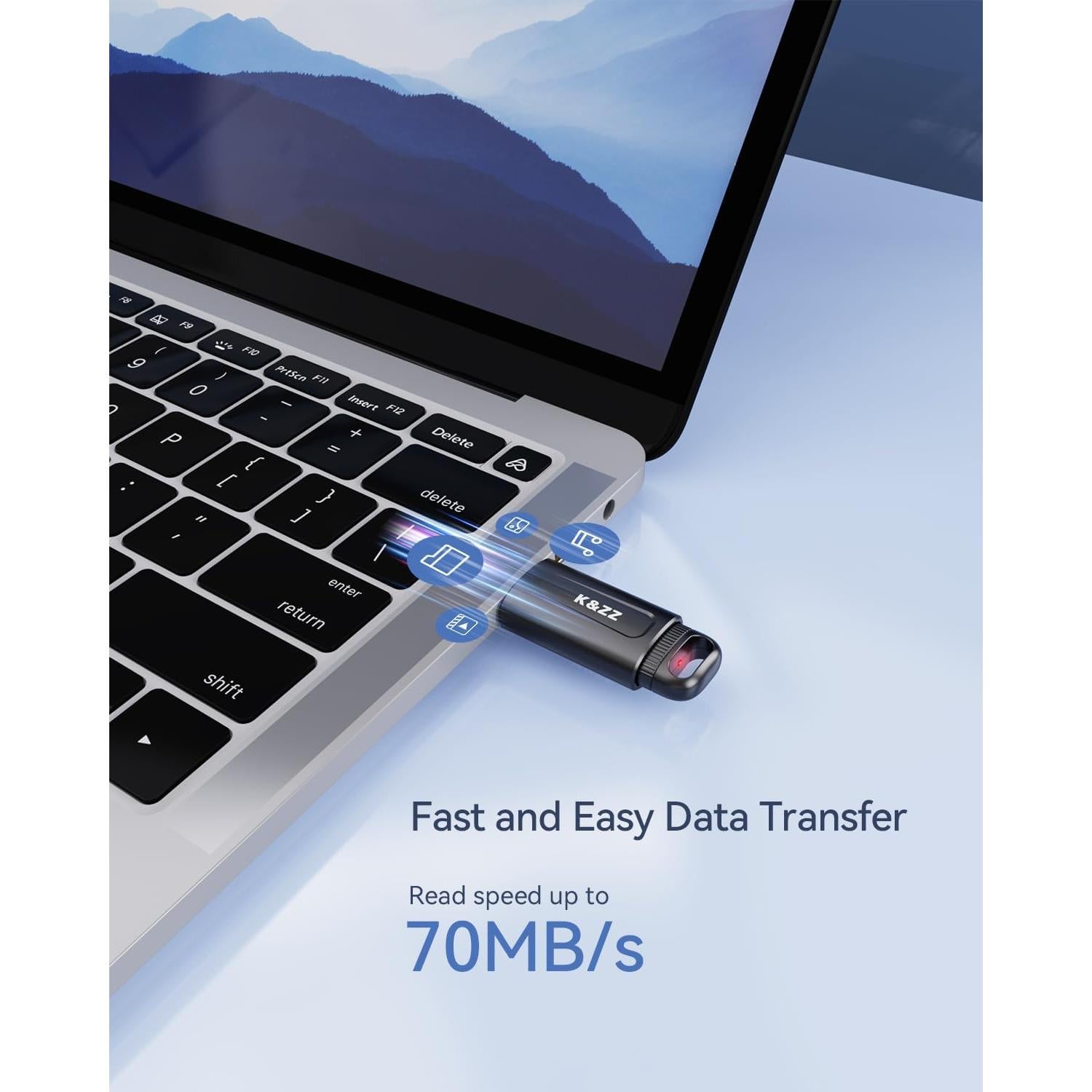 K&ZZ 32GB USB 3.0 Flash Drive Retráctil Multicolor - 5 Piezas