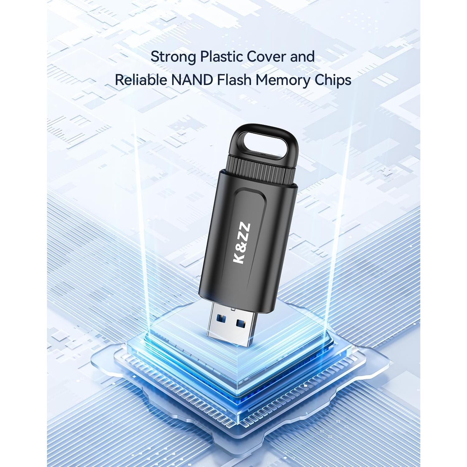 K&ZZ 32GB USB 3.0 Flash Drive Retráctil Multicolor - 5 Piezas