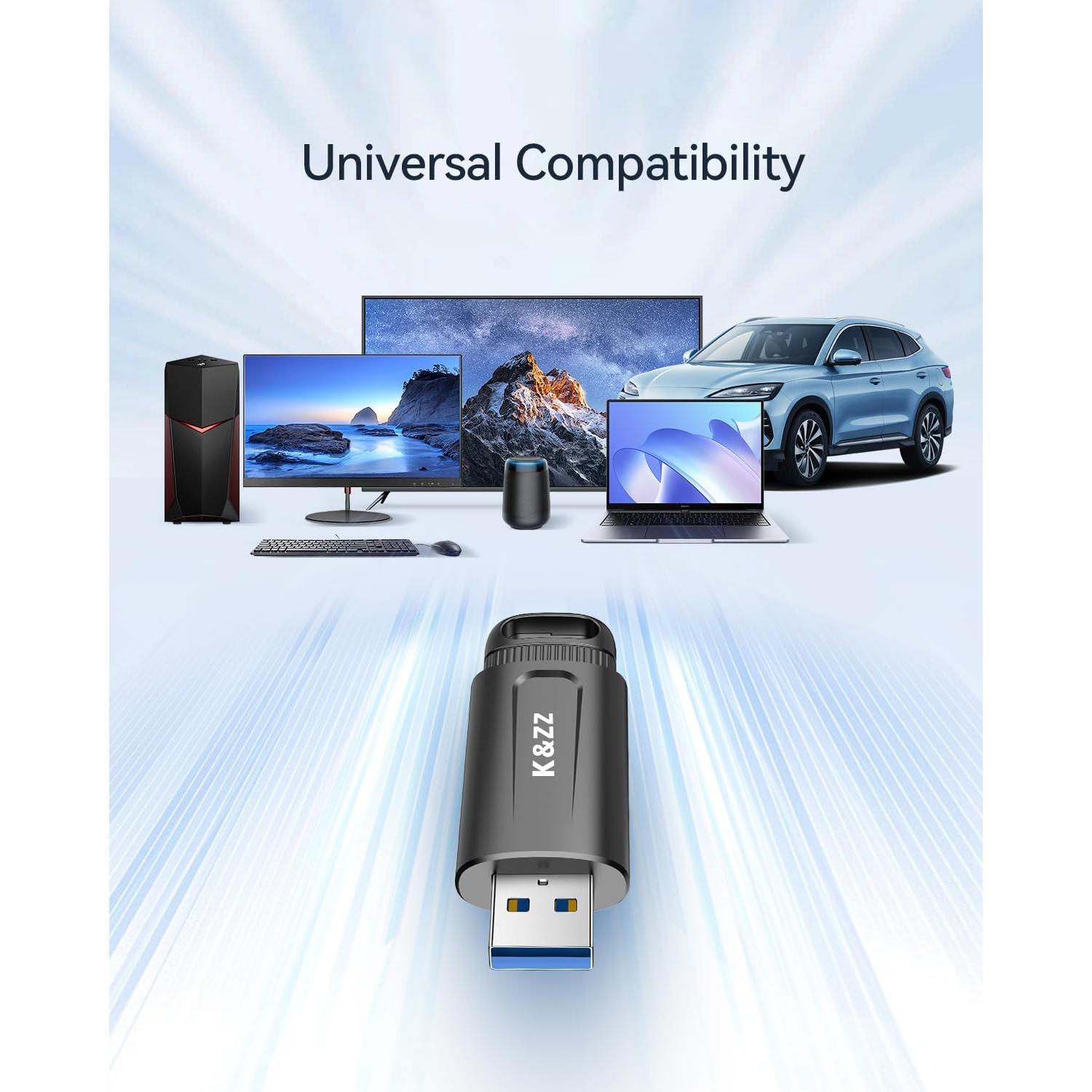 K&ZZ 32GB USB 3.0 Flash Drive Retráctil Multicolor - 5 Piezas