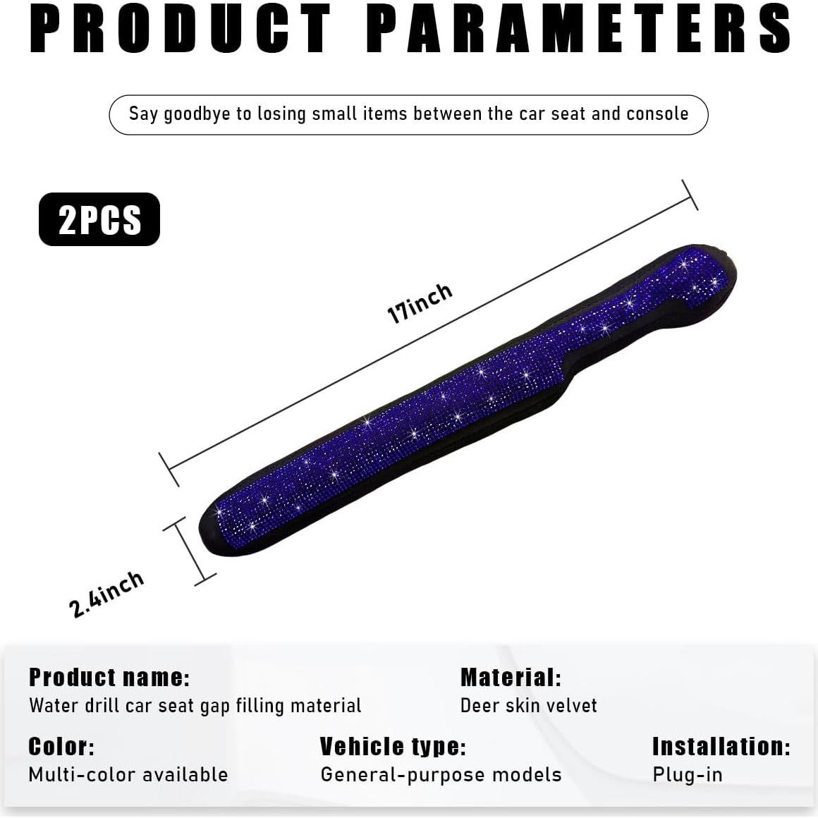 Relleno de Espacio para Asiento de Coche Gasedin 2 Piezas Azul
