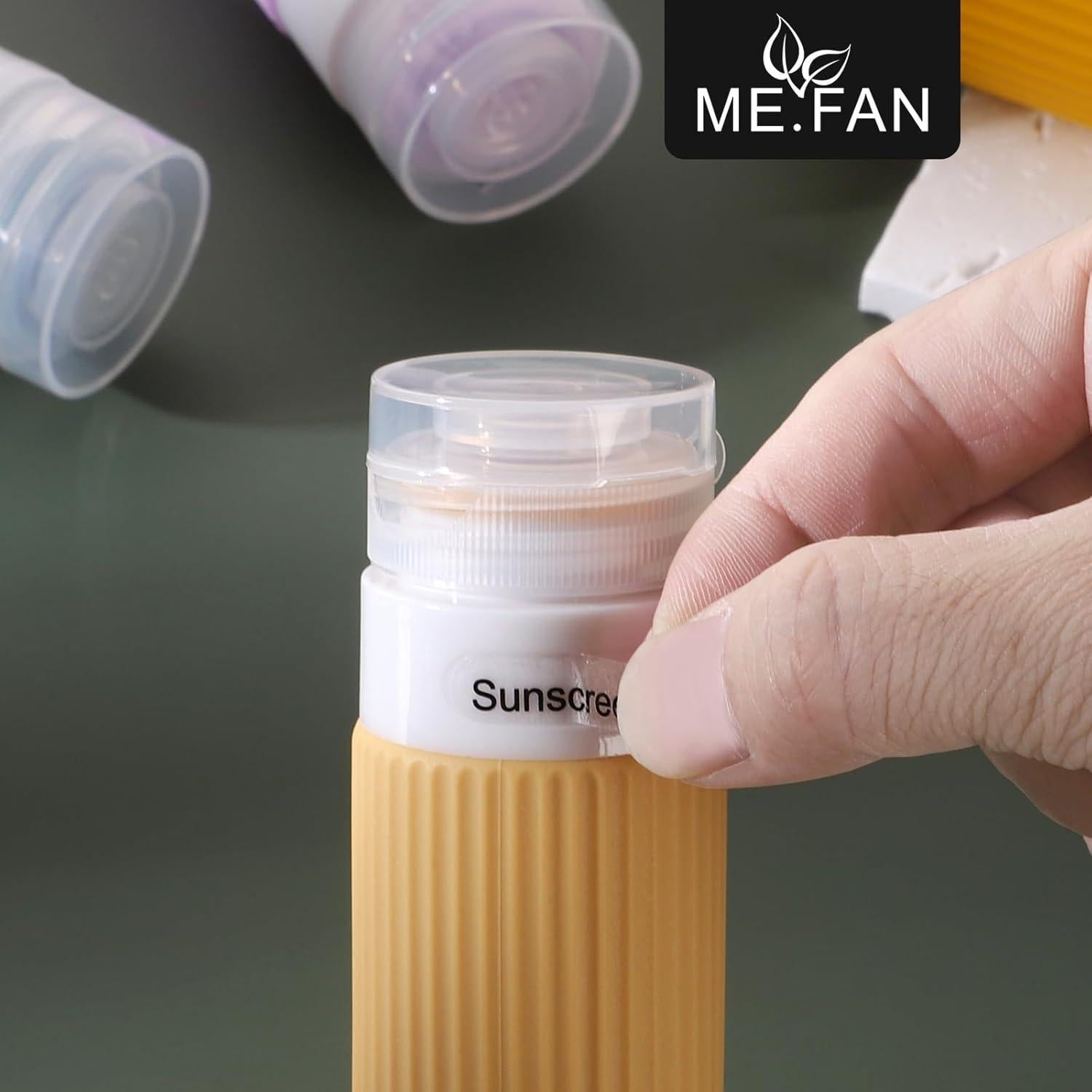 Botellas de Viaje ME.FAN 3oz Silicona Aprobadas por TSA - 4 Piezas