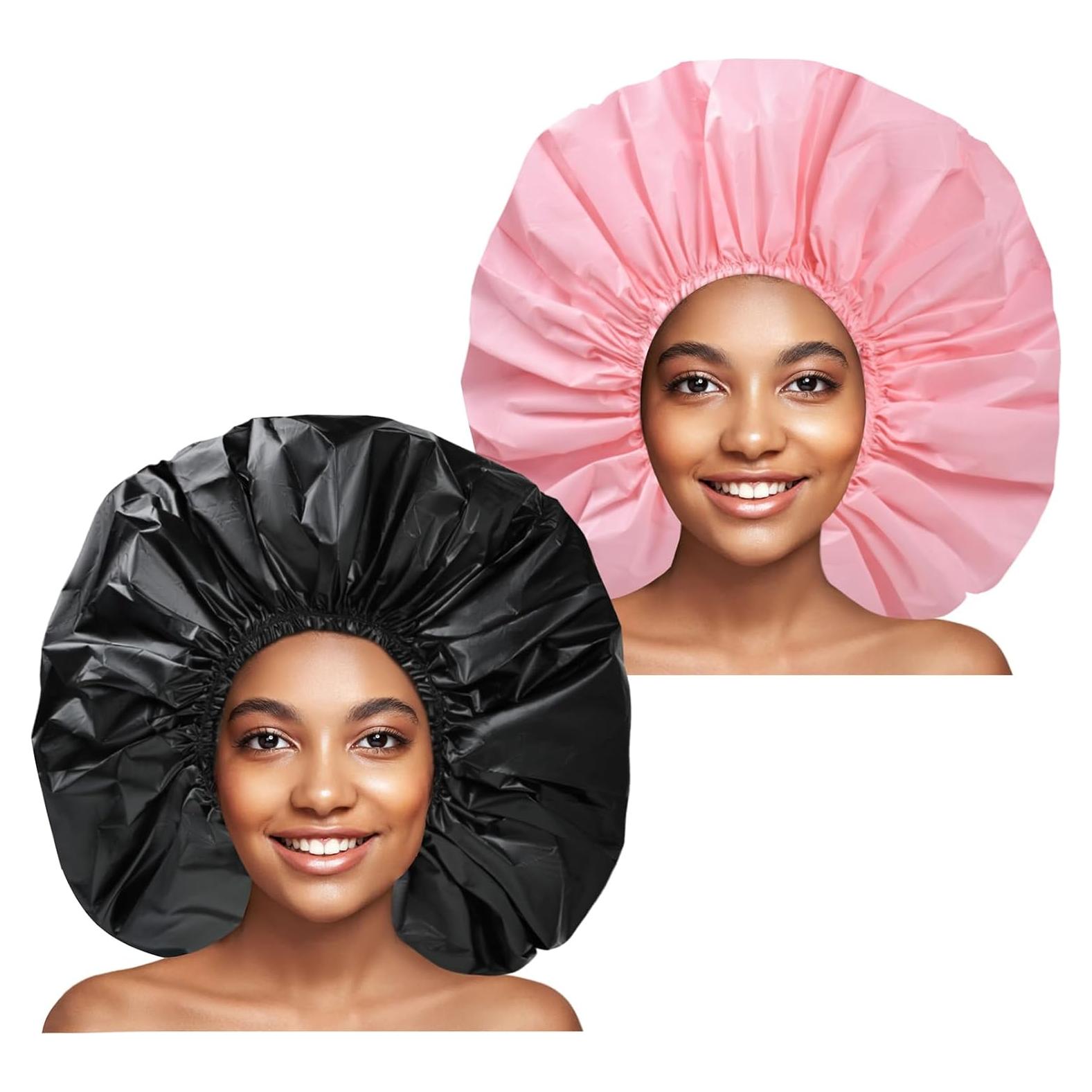 Gorros de Ducha Jumbo CHFONG 2 PCS Impermeables para Cabello Largo
