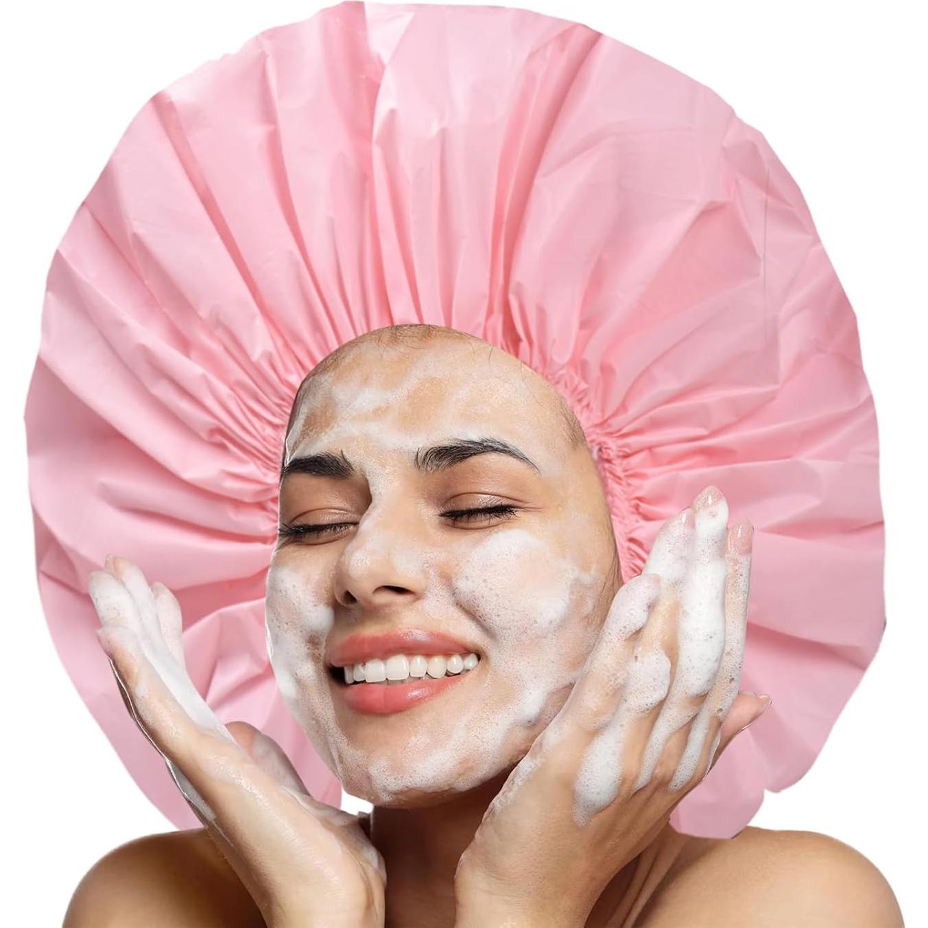 Gorros de Ducha Jumbo CHFONG 2 PCS Impermeables para Cabello Largo