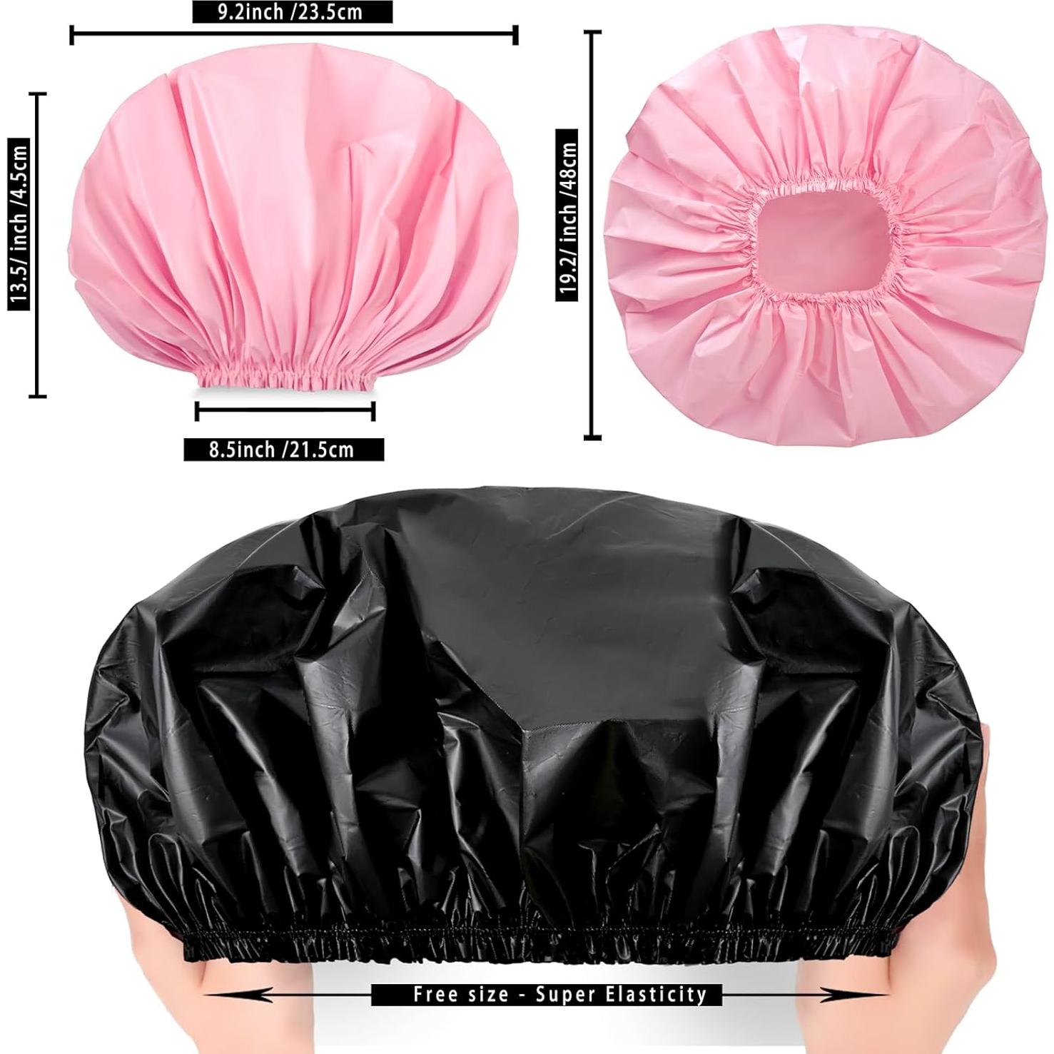 Gorros de Ducha Jumbo CHFONG 2 PCS Impermeables para Cabello Largo