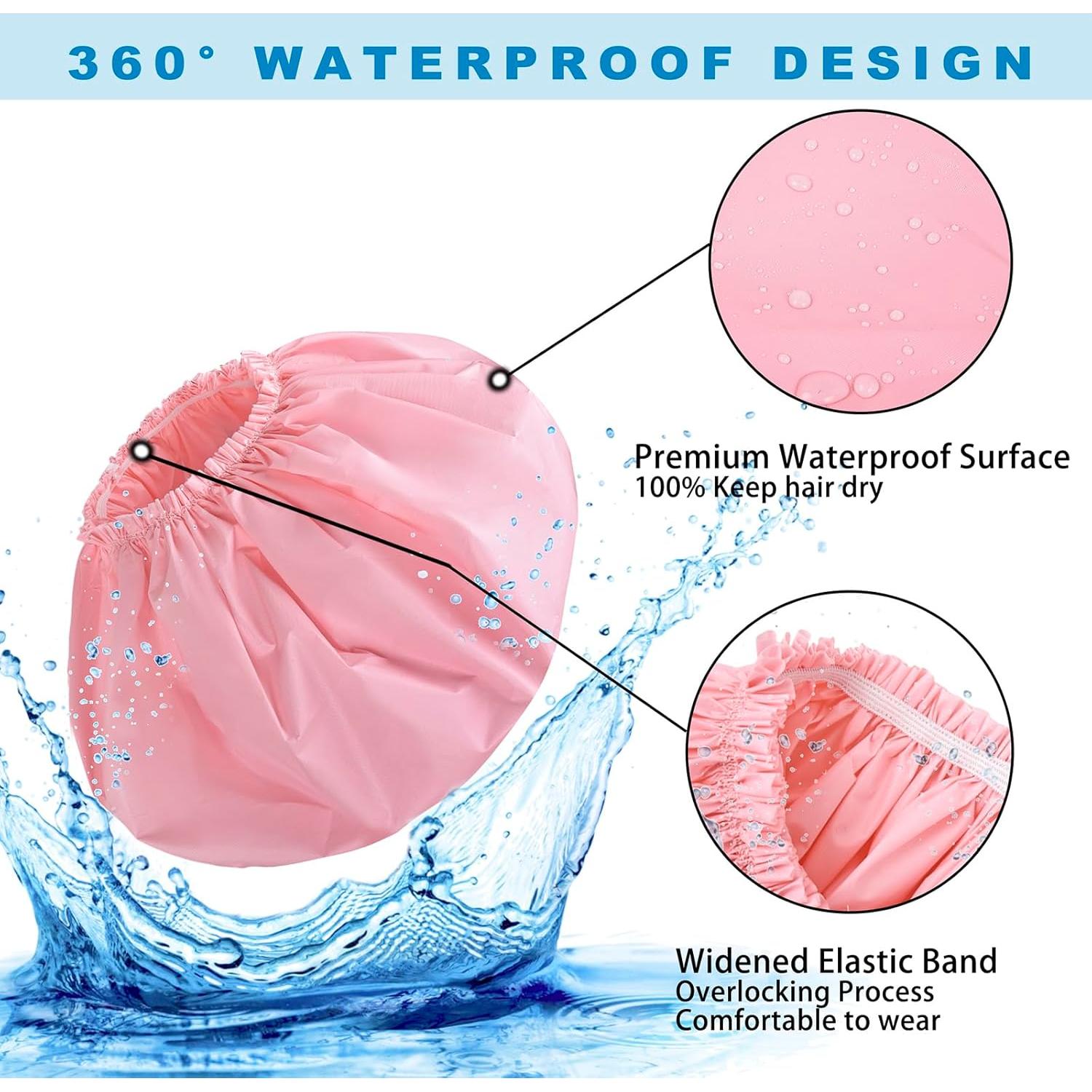 Gorros de Ducha Jumbo CHFONG 2 PCS Impermeables para Cabello Largo