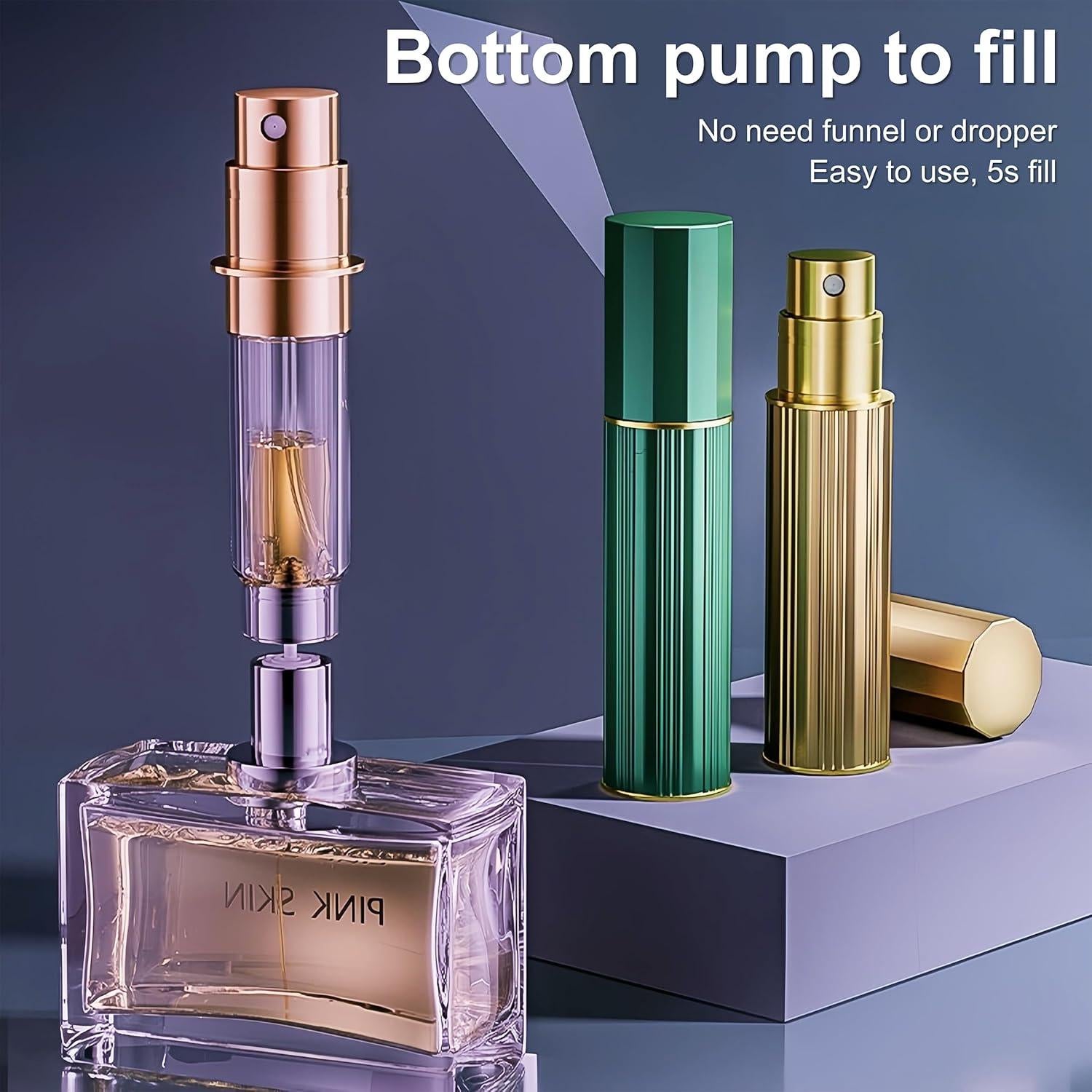 Botella de Perfume Recargable Fiwecos 5ml Negra Viaje