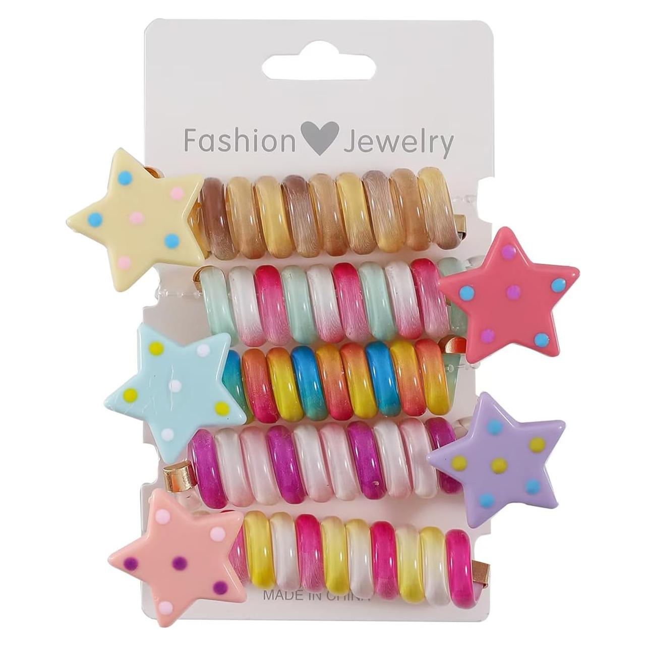 Tiras de Cabello Espiral Elásticas para Mujeres y Niñas - 5 Colores