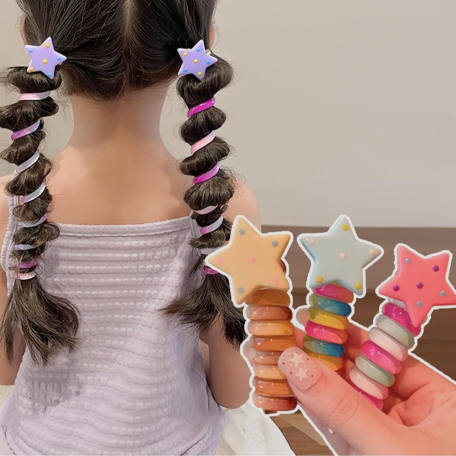 Tiras de Cabello Espiral Elásticas para Mujeres y Niñas - 5 Colores