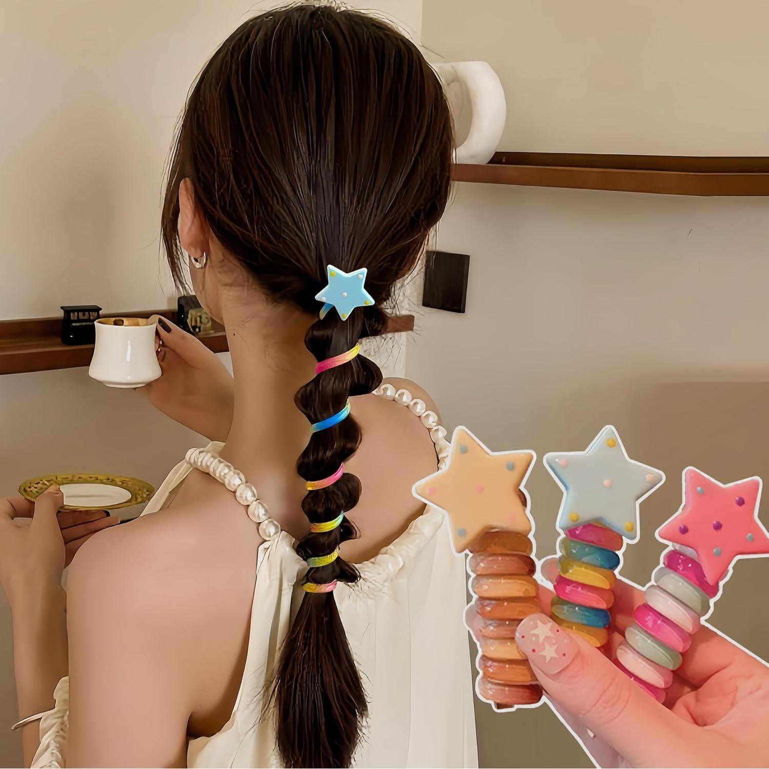 Tiras de Cabello Espiral Elásticas para Mujeres y Niñas - 5 Colores