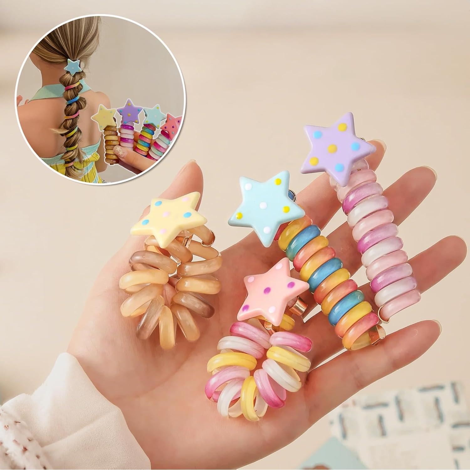 Tiras de Cabello Espiral Elásticas para Mujeres y Niñas - 5 Colores