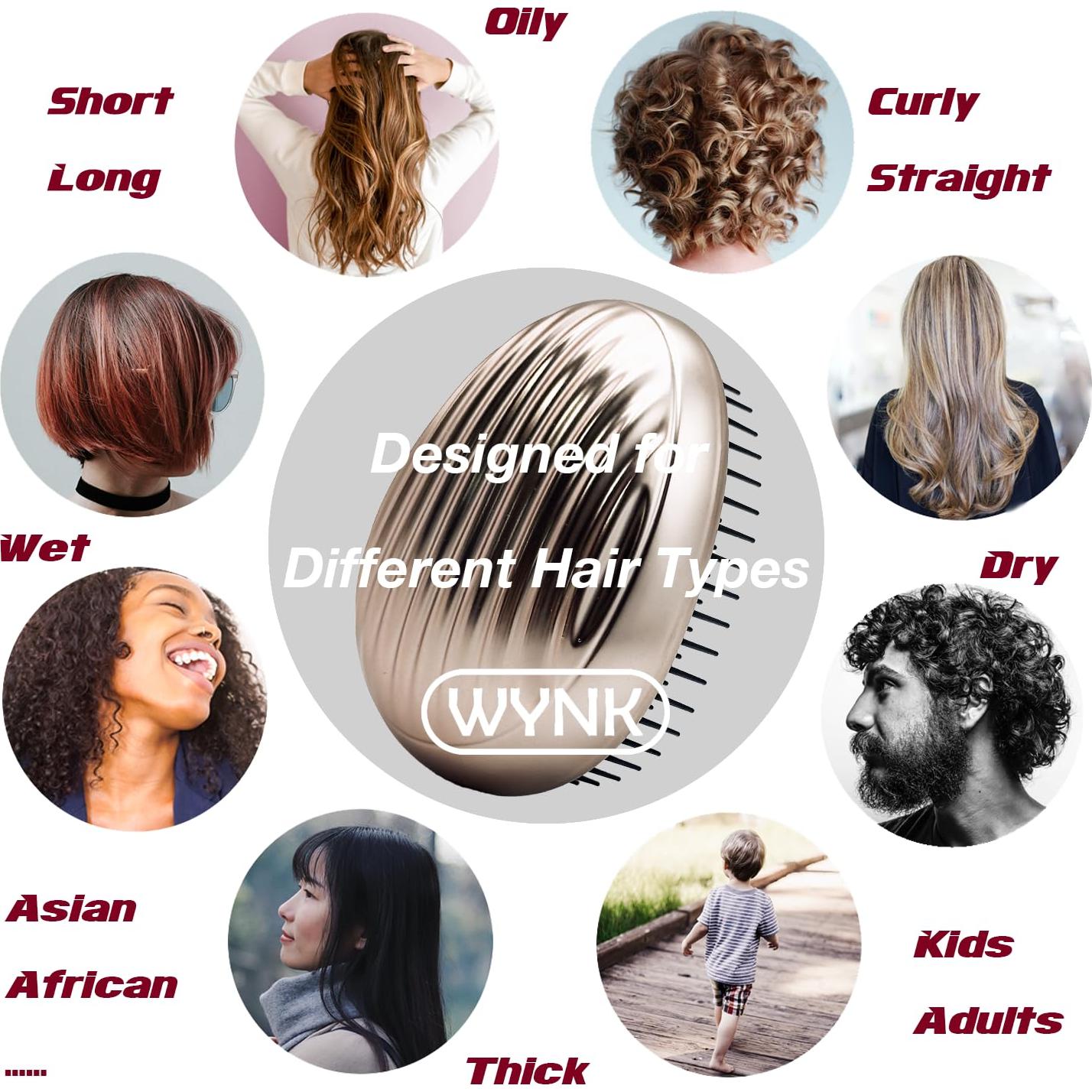 Cepillo Desenredante WYNK Compacto Oro Champán para Cabello