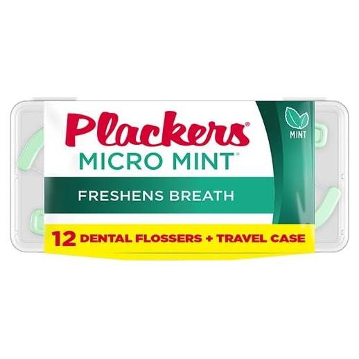Hilos Dentales Plackers Micro Mint - 12 Estuches de Viaje