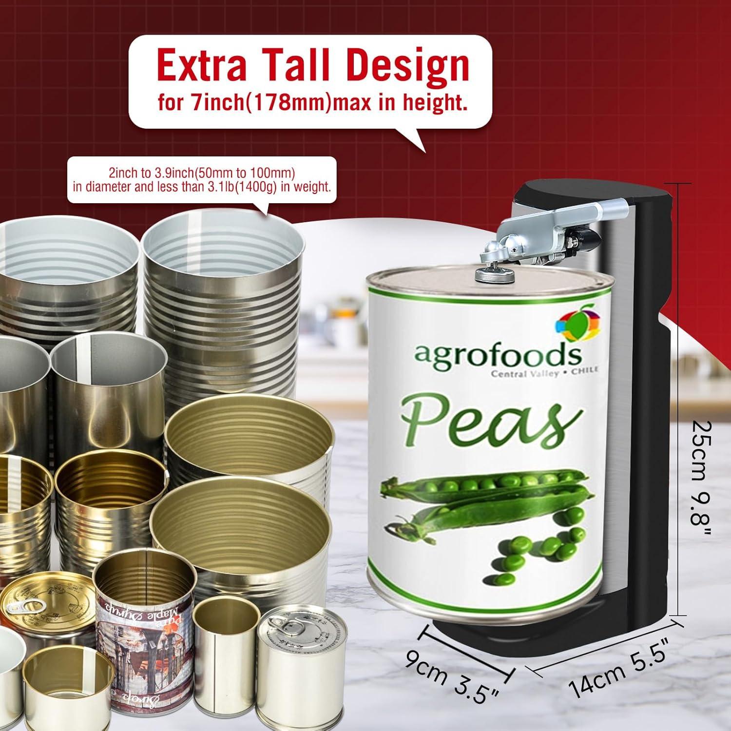 Abrelatas Eléctrico Davivy de Acero Inoxidable Grande