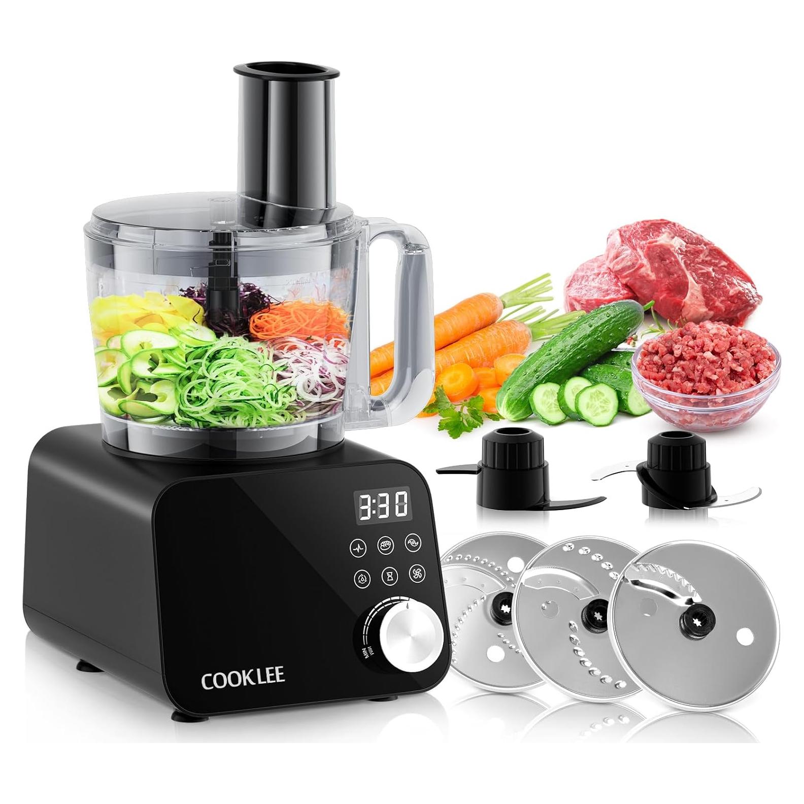 Procesador de Alimentos COOKLEE 600W 12 Tazas 6 Funciones Negro