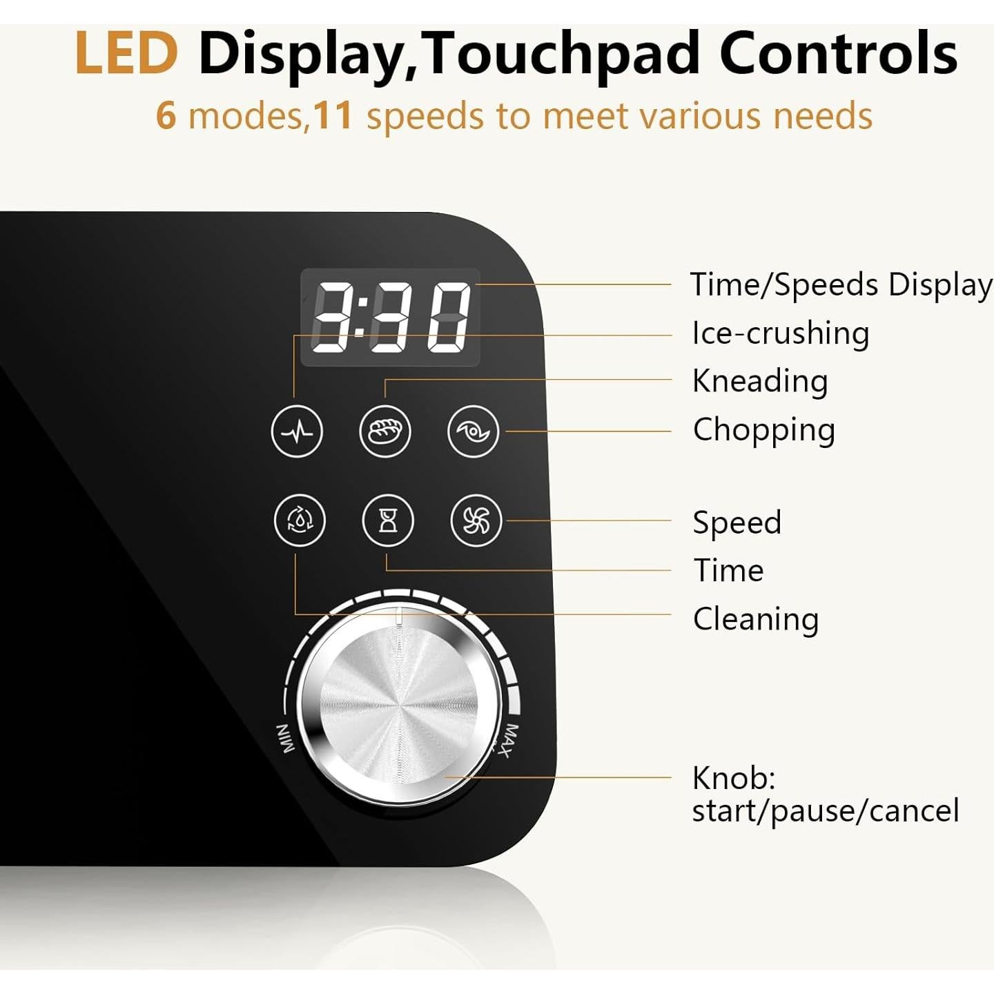 Procesador de Alimentos COOKLEE 600W 12 Tazas 6 Funciones Negro