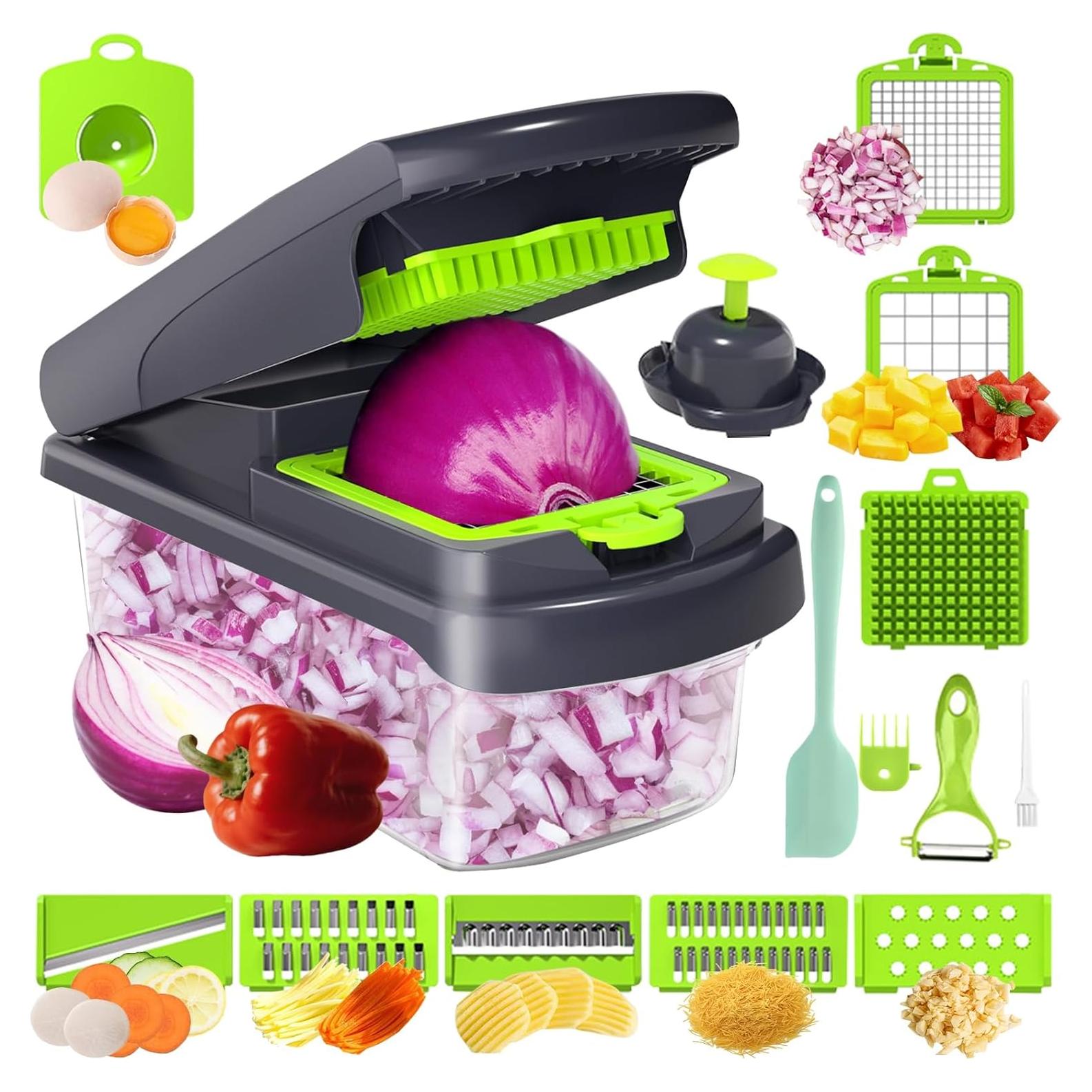 Picador de Verduras eHyphen 16 en 1 Libre de BPA Verde