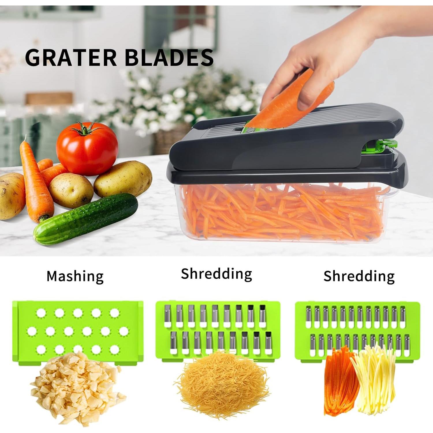 Picador de Verduras eHyphen 16 en 1 Libre de BPA Verde