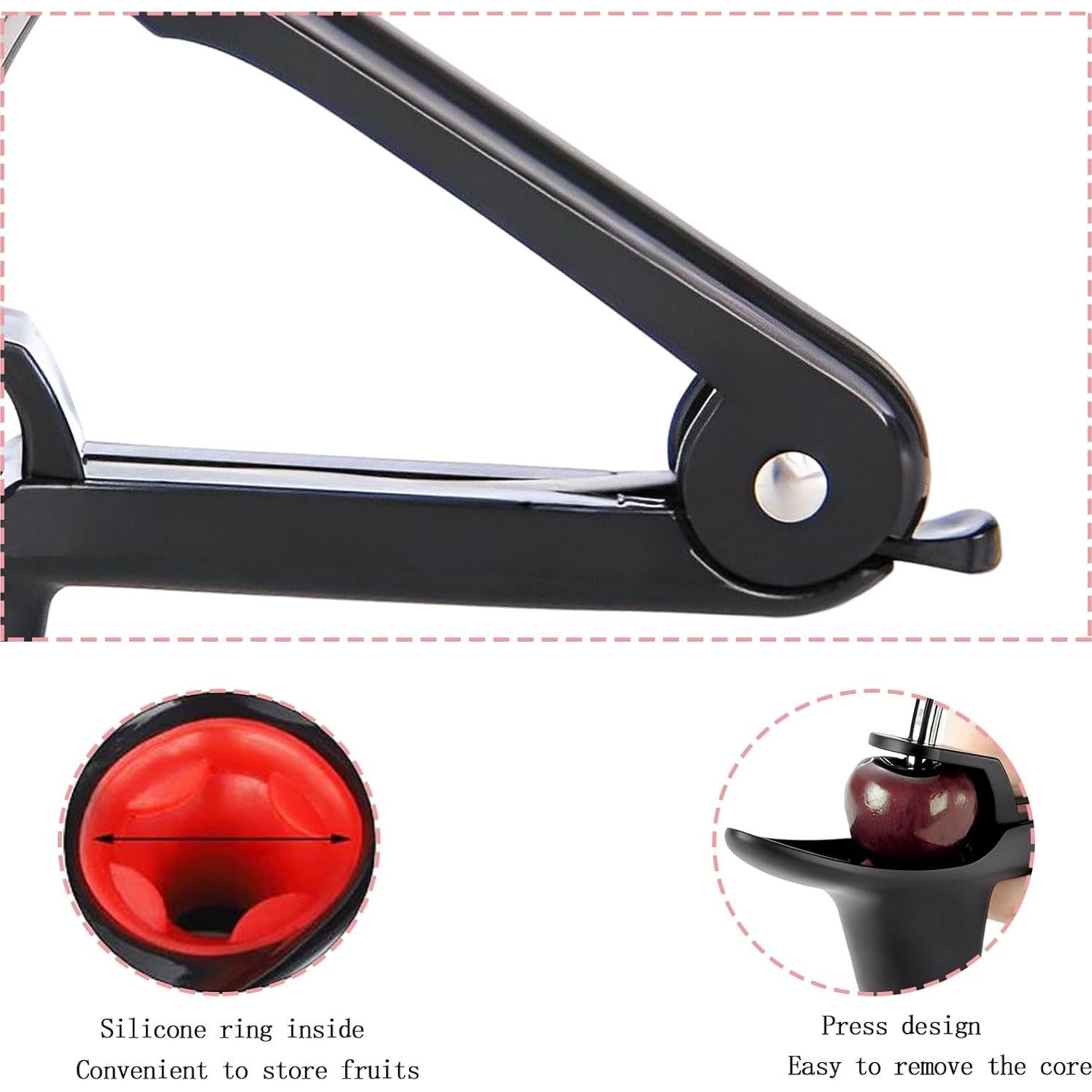 Deshuesador de Cereza Jusanice Acero Inoxidable Negro