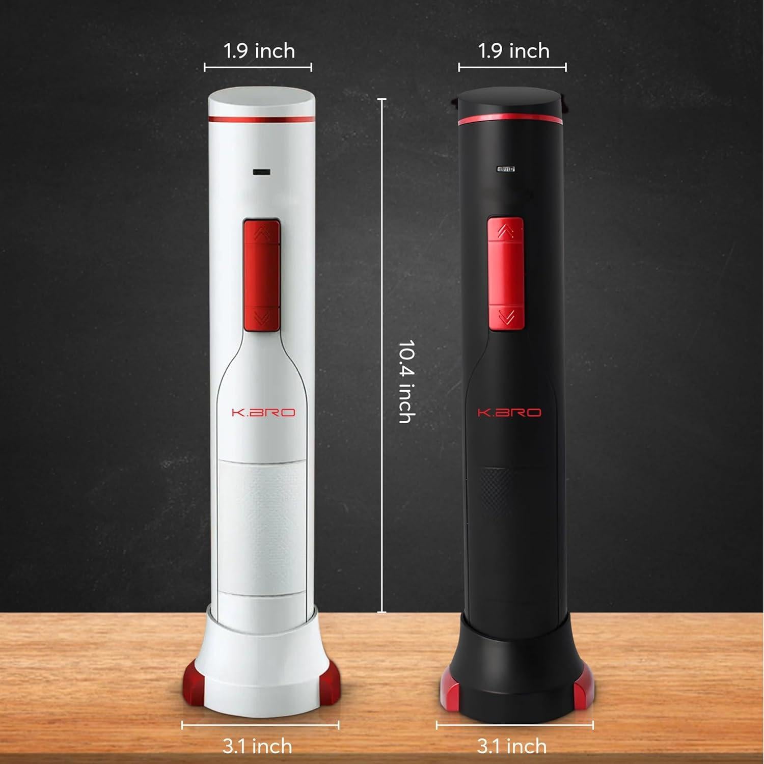 Abridor de Vino Eléctrico K.bro Recargable Negro 180 Botellas