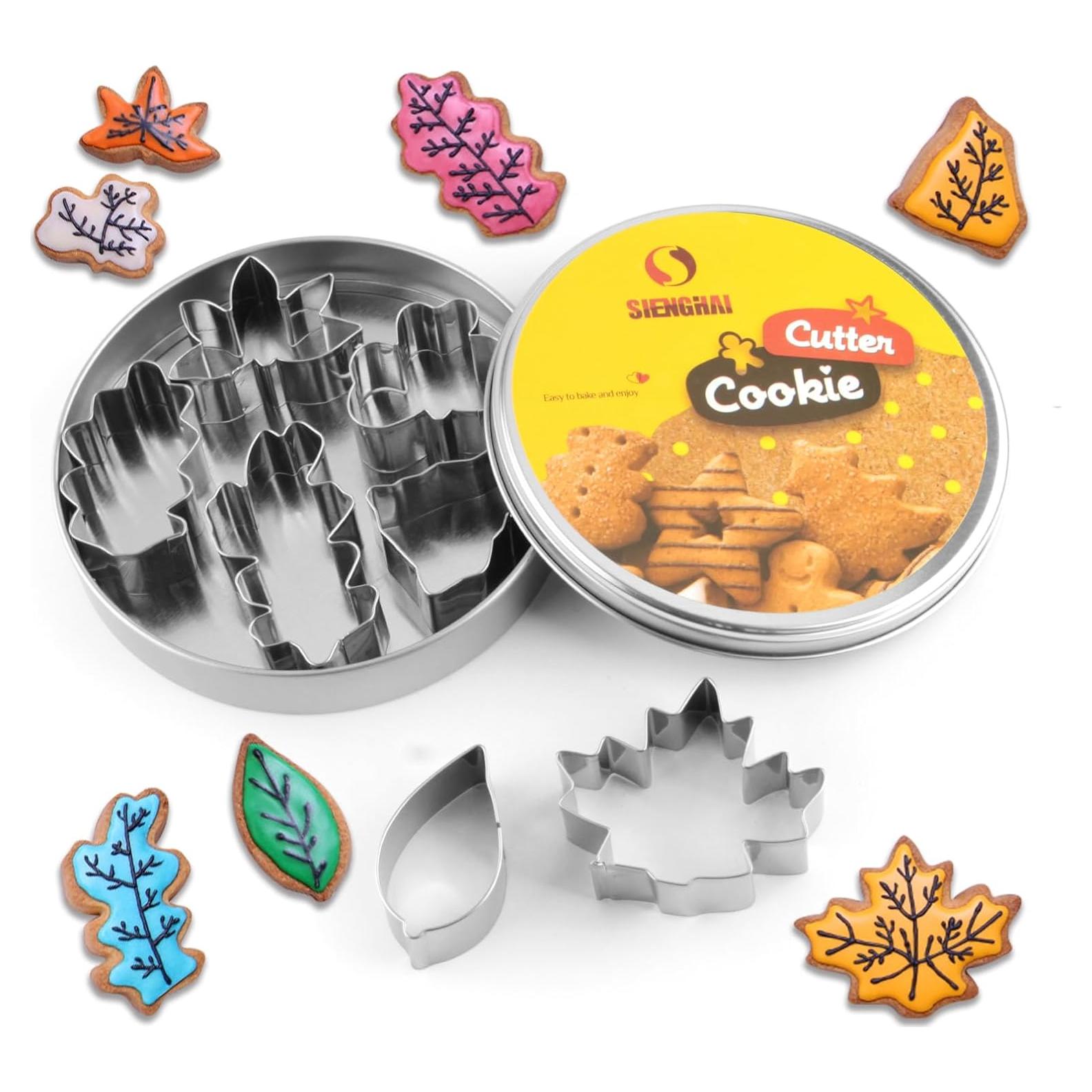 Juego de 7 Cortadores de Galletas en Forma de Hoja SurgeHai