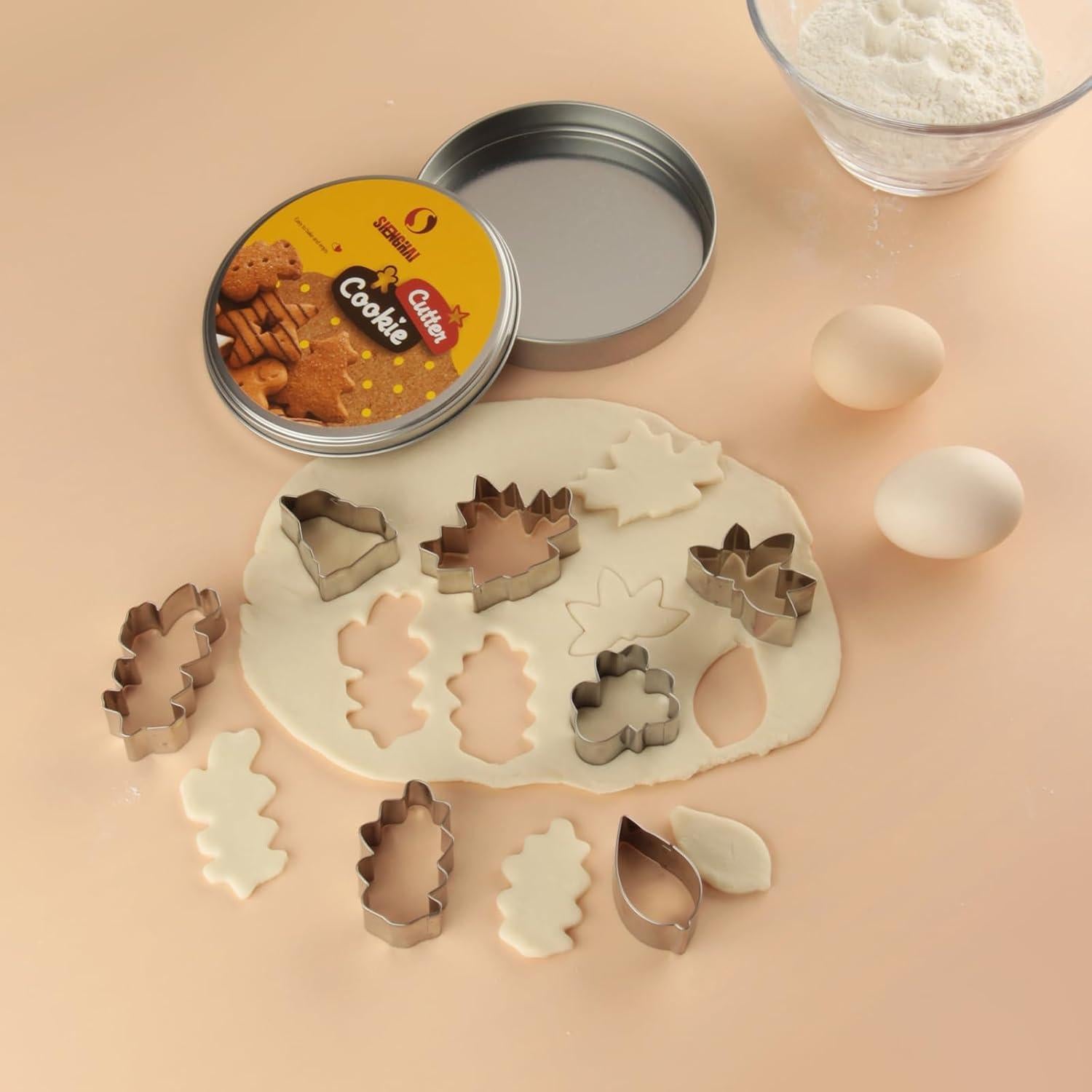 Juego de 7 Cortadores de Galletas en Forma de Hoja SurgeHai