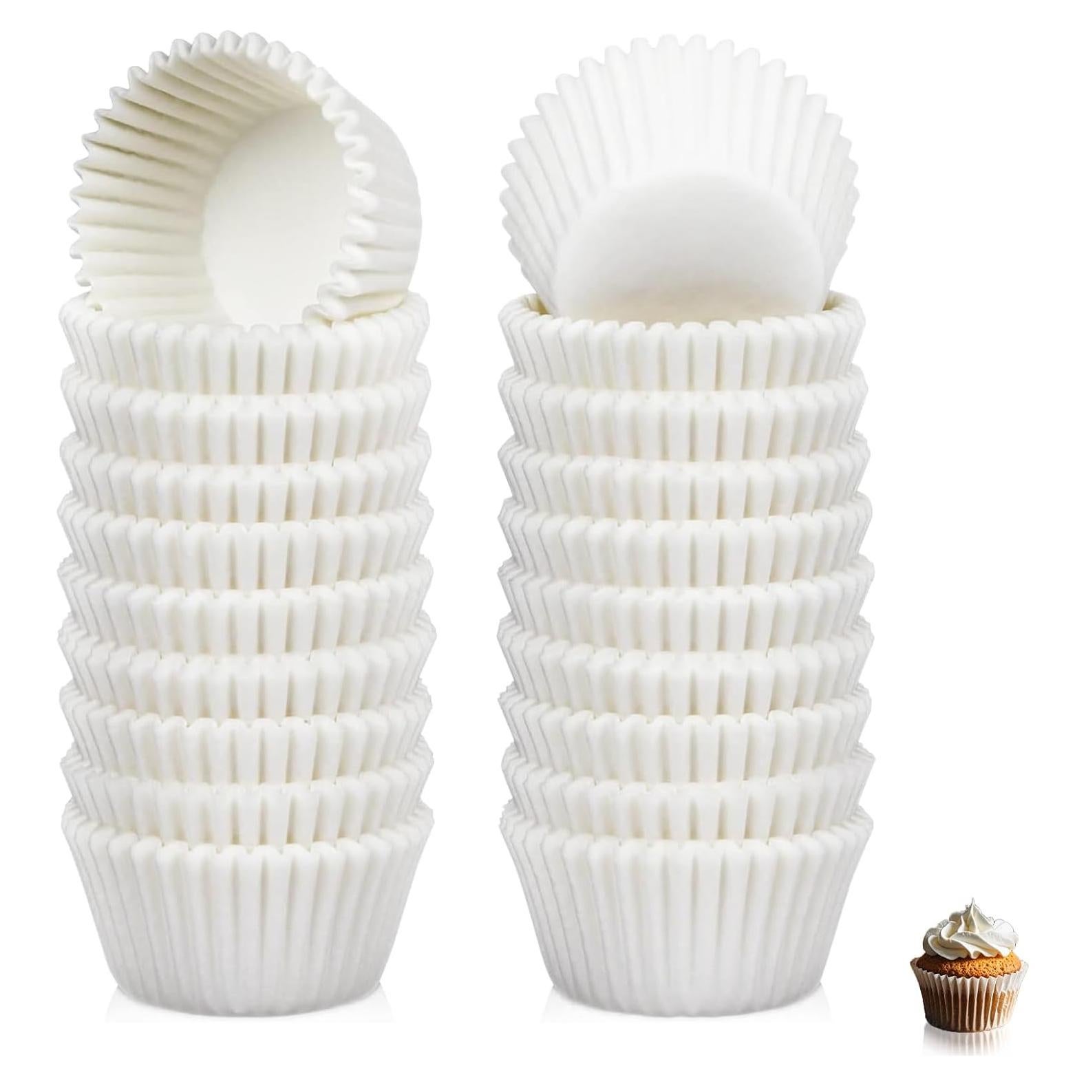 Forros de Cupcake Hzyxgs 500 Piezas Antiadherentes Blancos