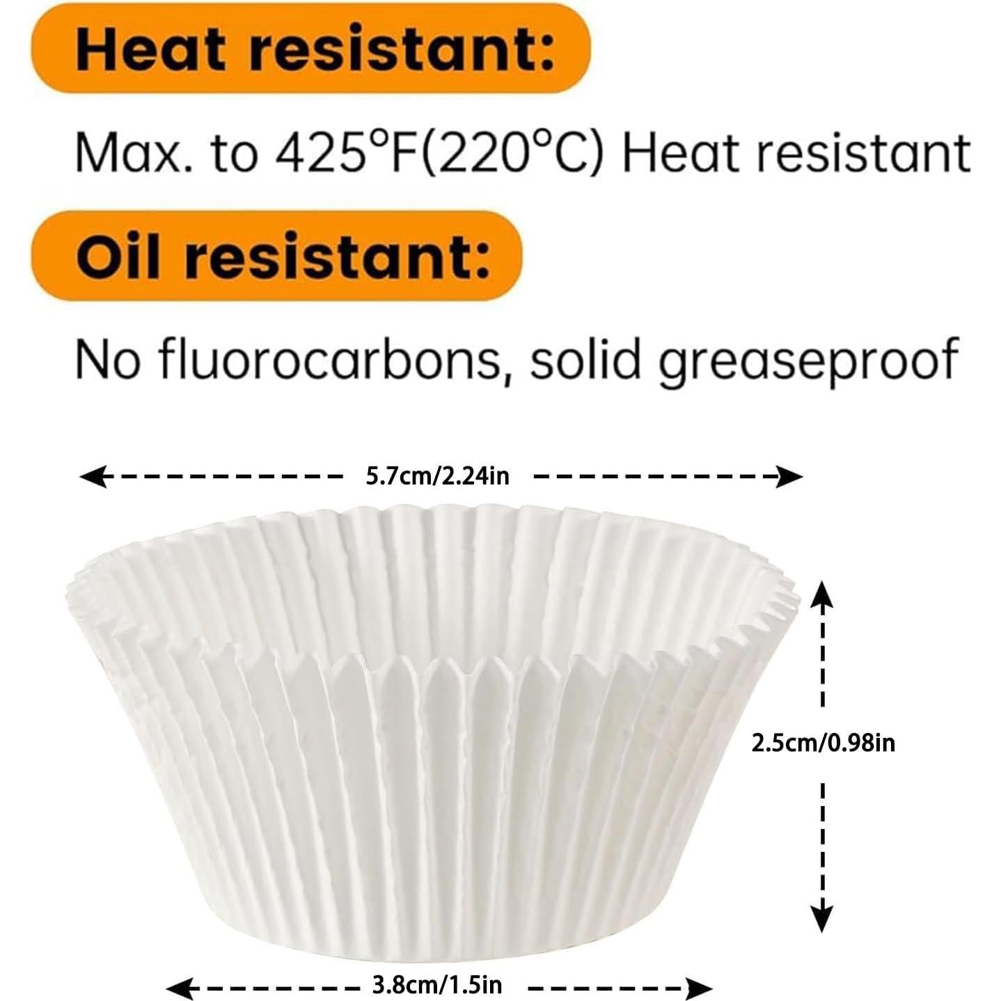 Forros de Cupcake Hzyxgs 500 Piezas Antiadherentes Blancos